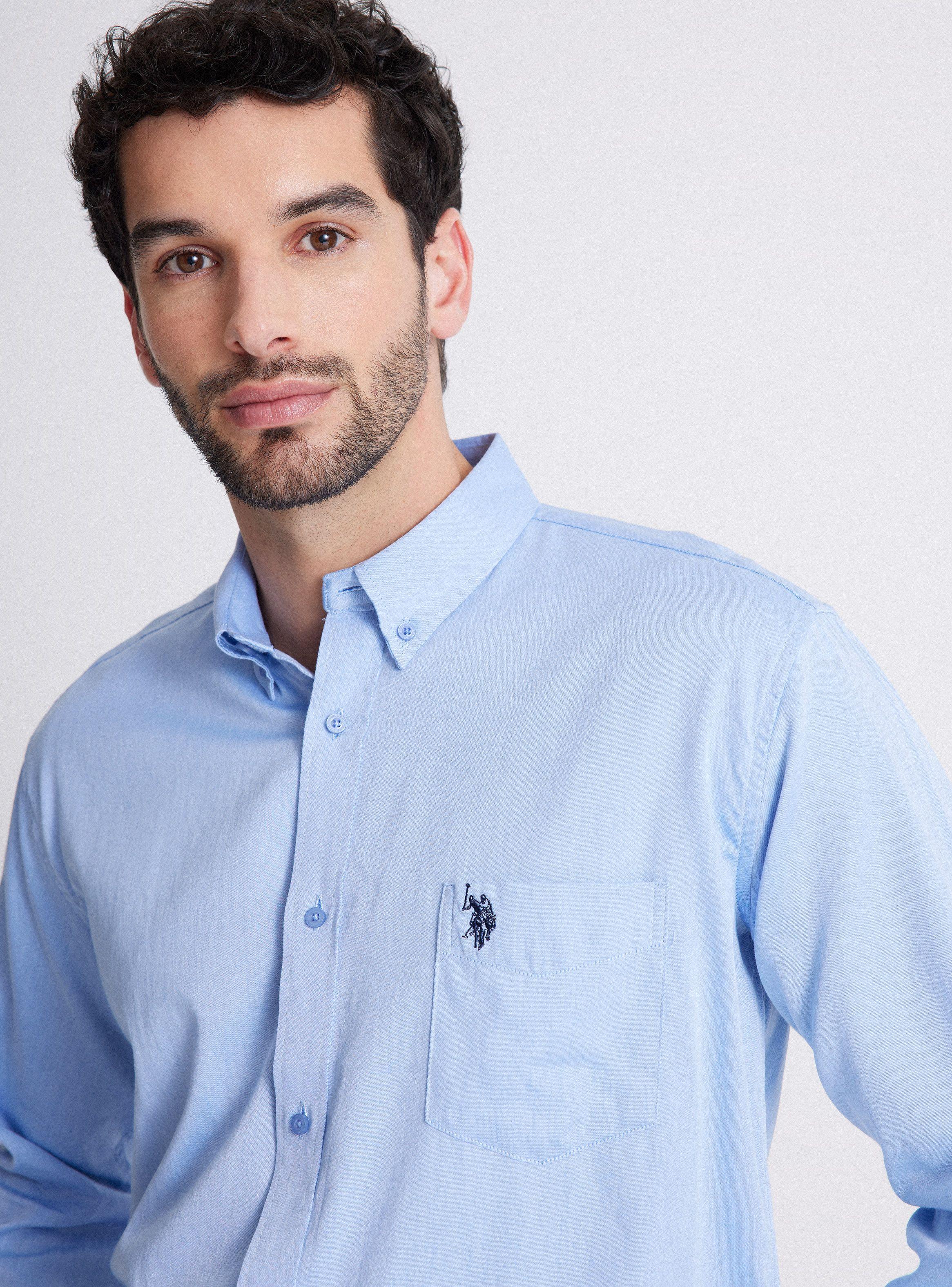 Camisa de Vestir Denim Manga Larga-2