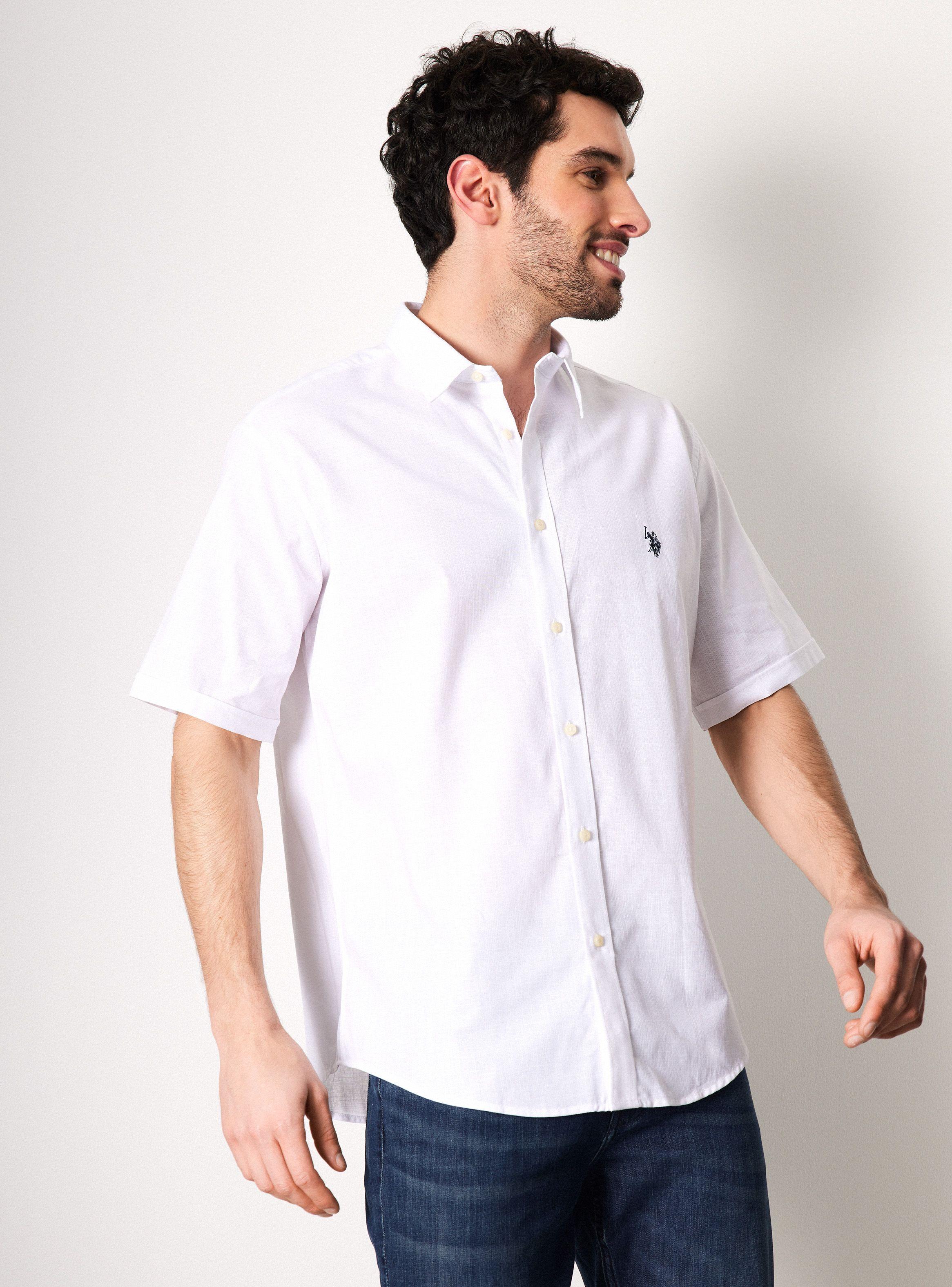 Camisa de Vestir Manga Corta Slub Cotton-0