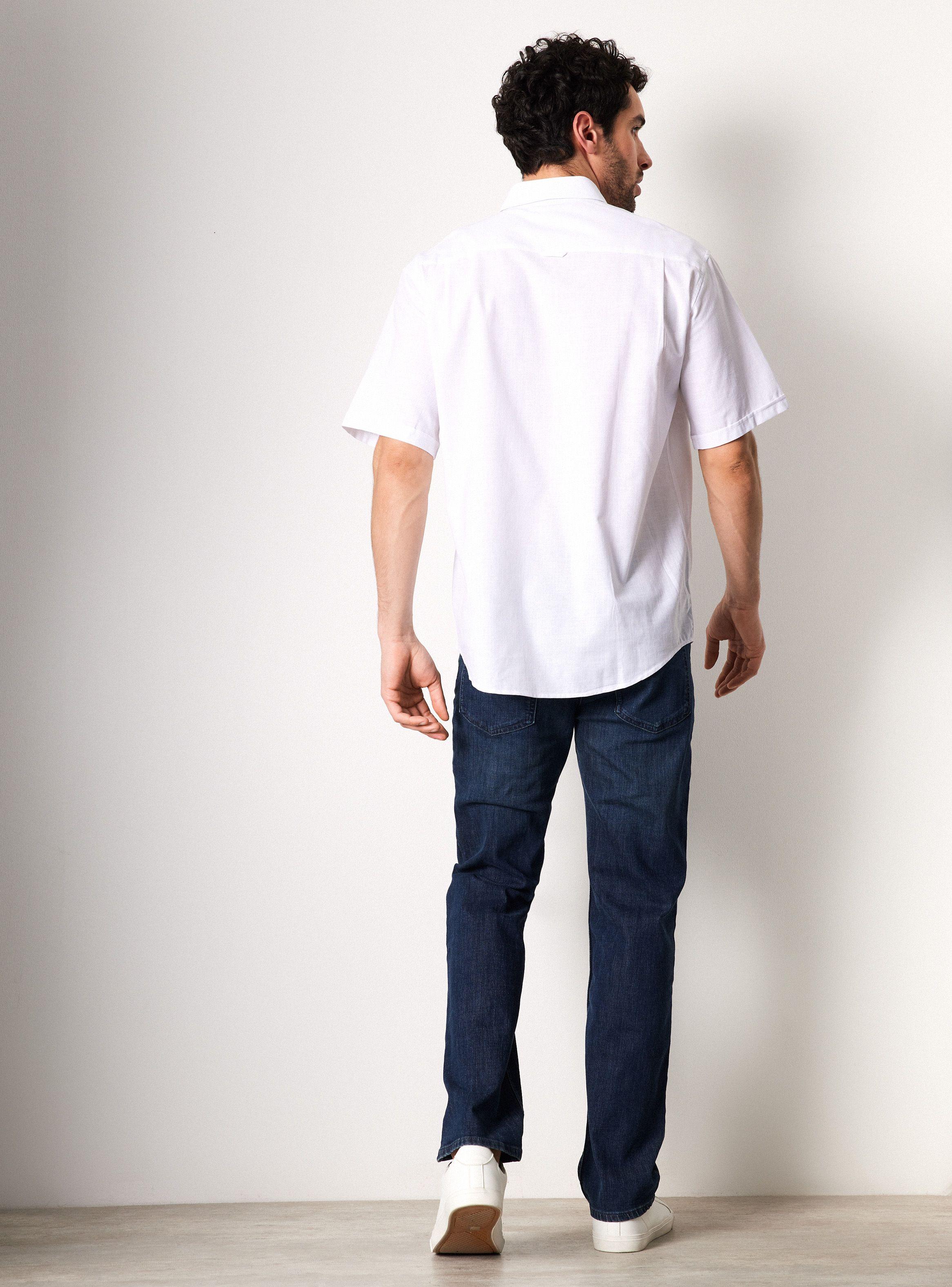 Camisa de Vestir Manga Corta Slub Cotton-5