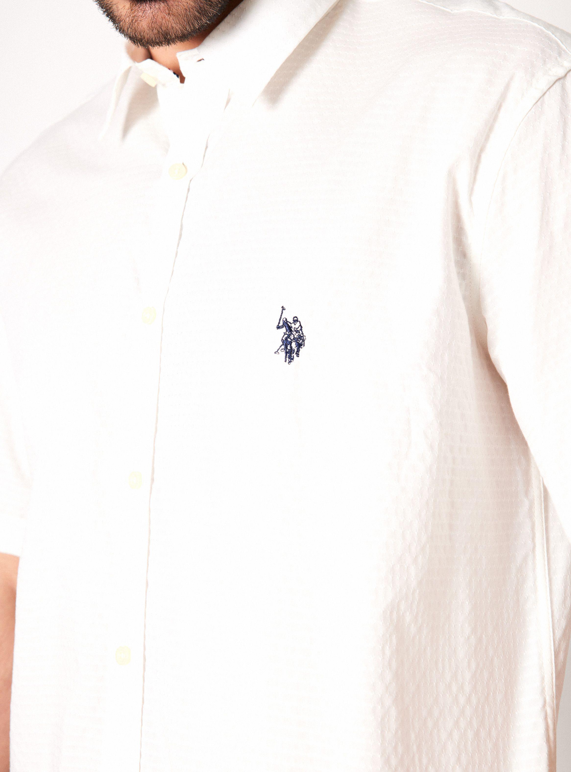 Camisa de Vestir Manga Corta Texturada-3
