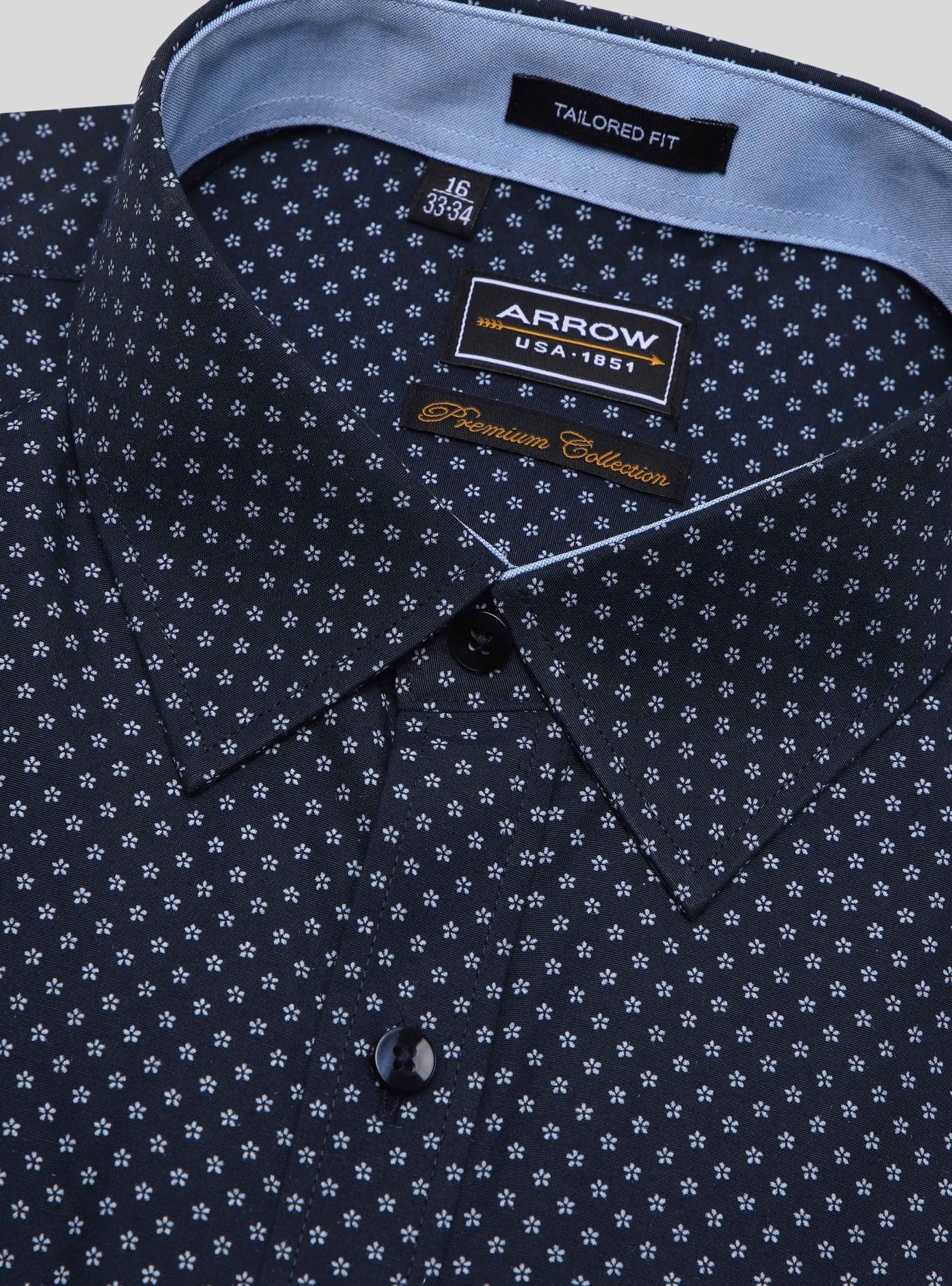 Camisa Regular Diseño Print Navy Manga Larga-3
