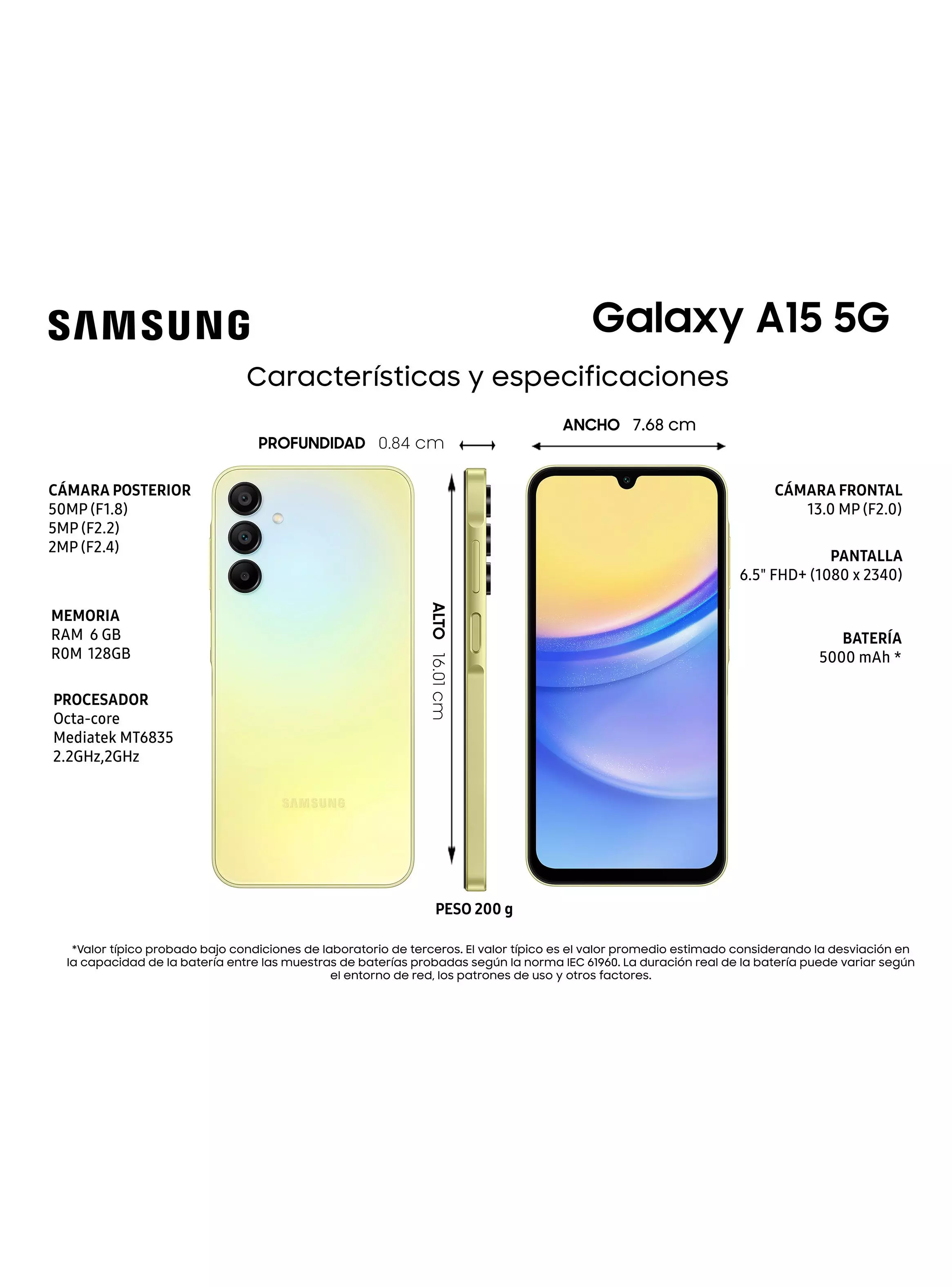 Smartphone Galaxy A15 5G 128GB 6.5" Yellow Liberado-4