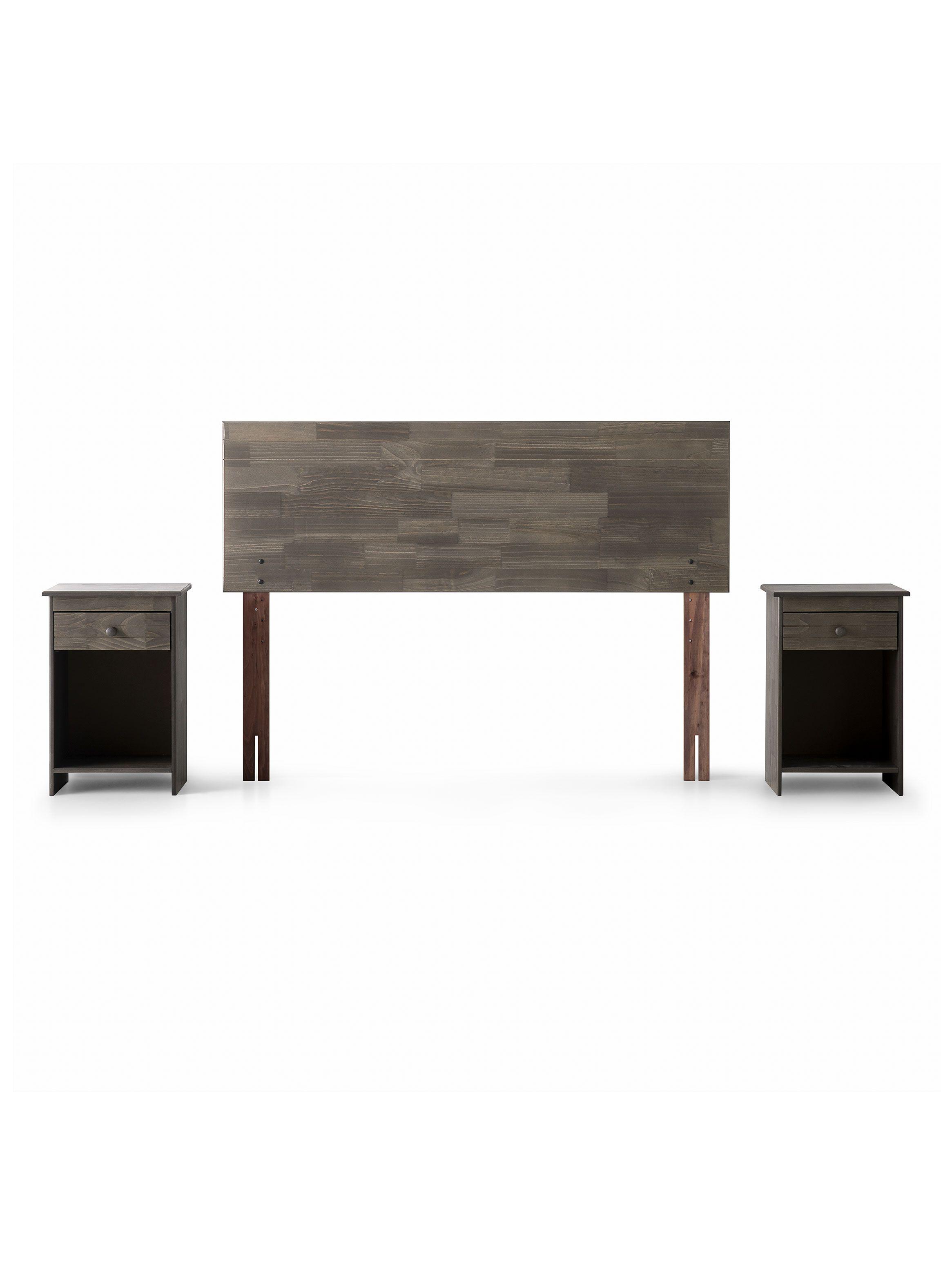 Cama Europea Wave 1.5 Plazas Base Normal Tabor Grafito-2