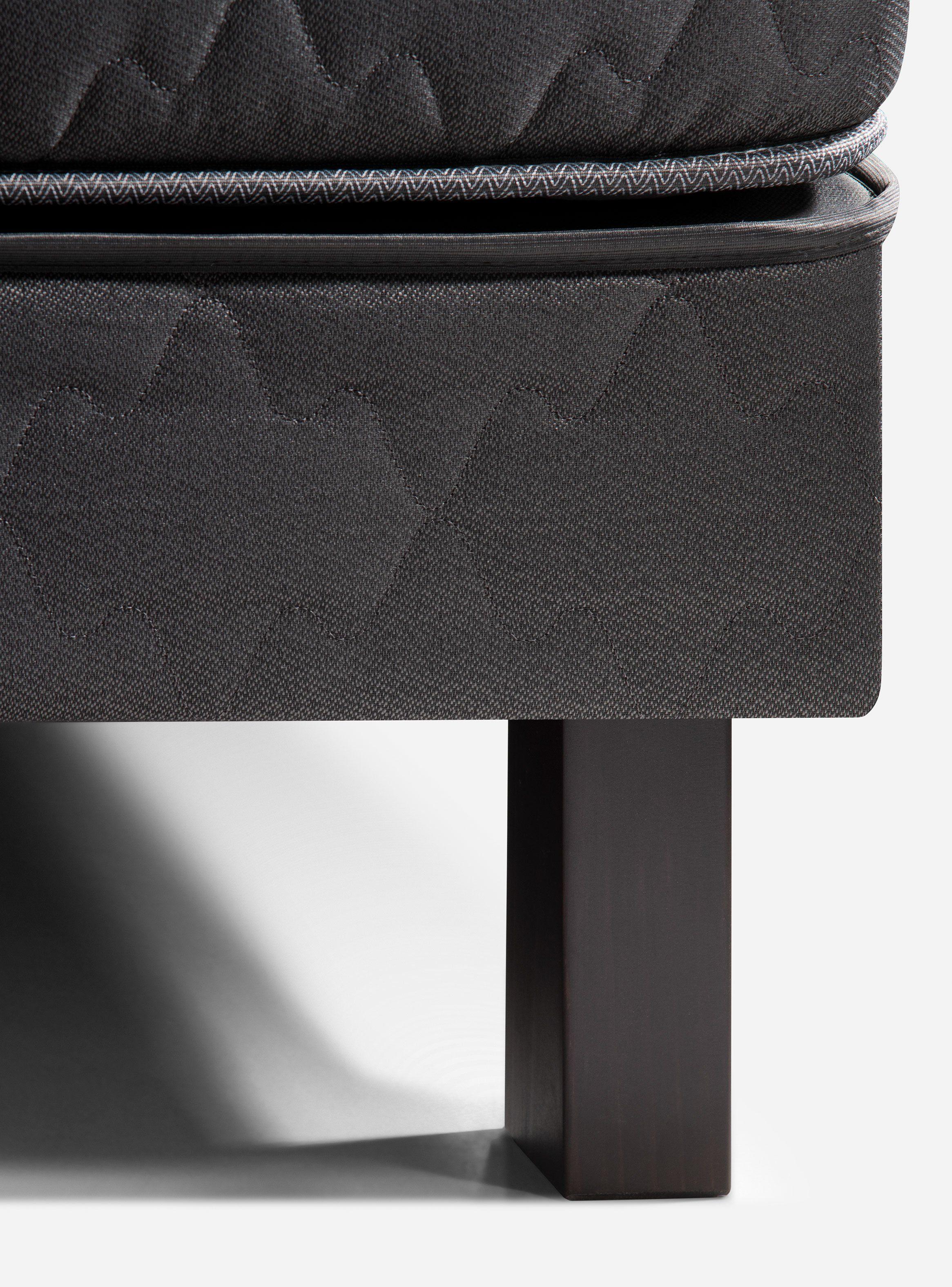 Cama Europea Wave 1 Plaza + Respaldo Tabor Grafito-4