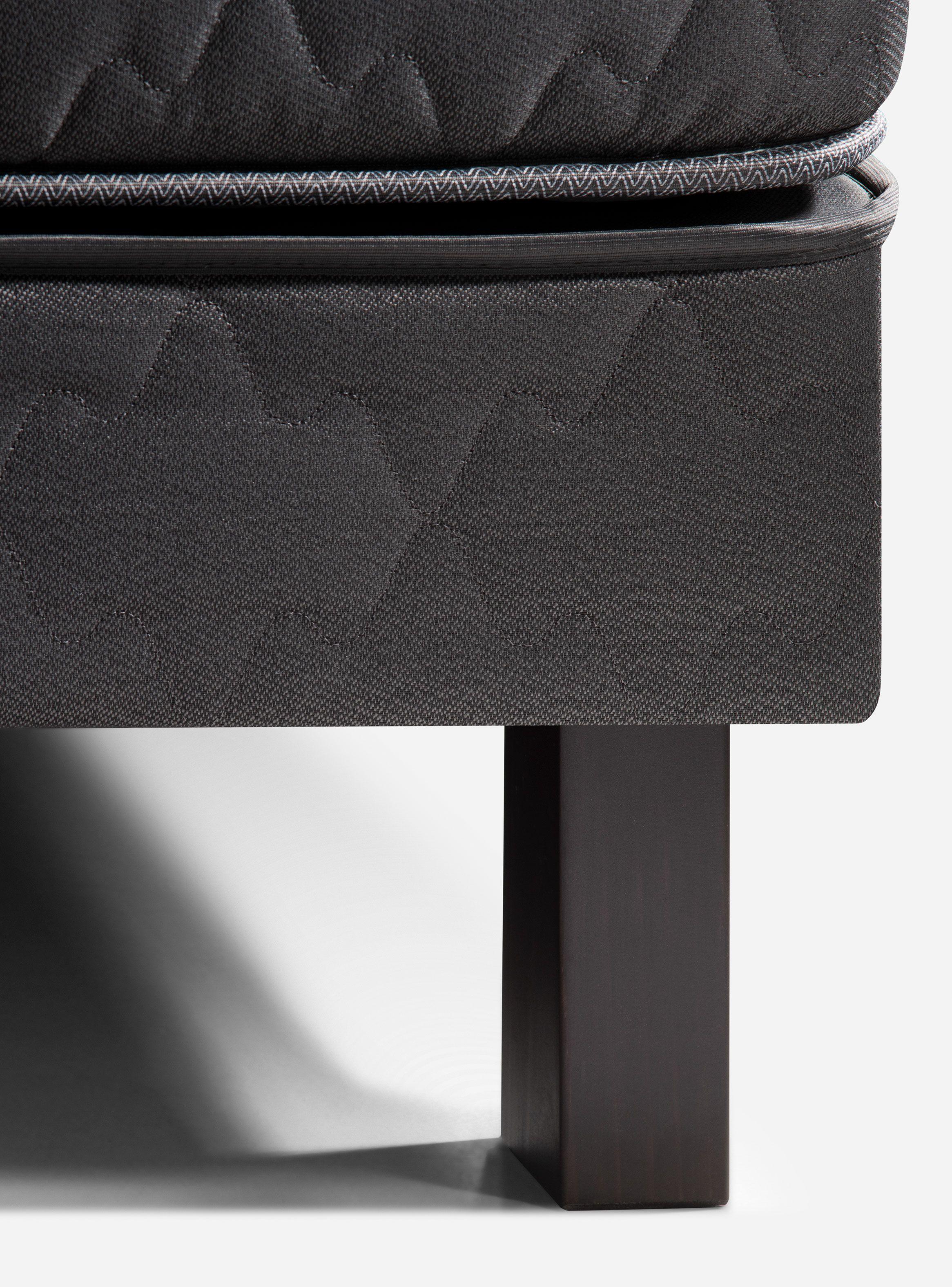 Cama Europea Wave 1.5 Plazas + Respaldo Tabor Grafito-4