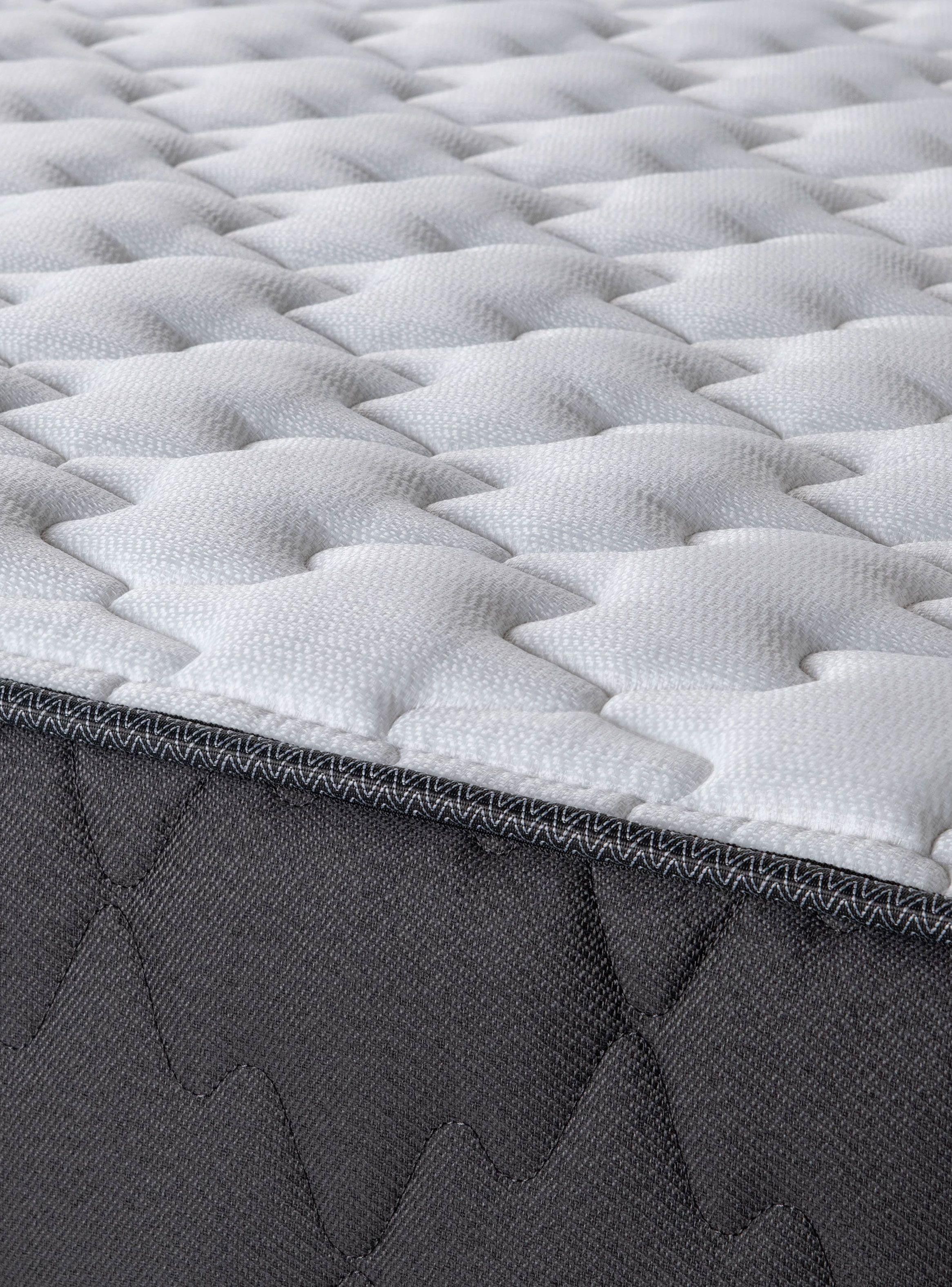Cama Europea Wave 2 Plazas Base Normal + Respaldo Tabor Grafito-6