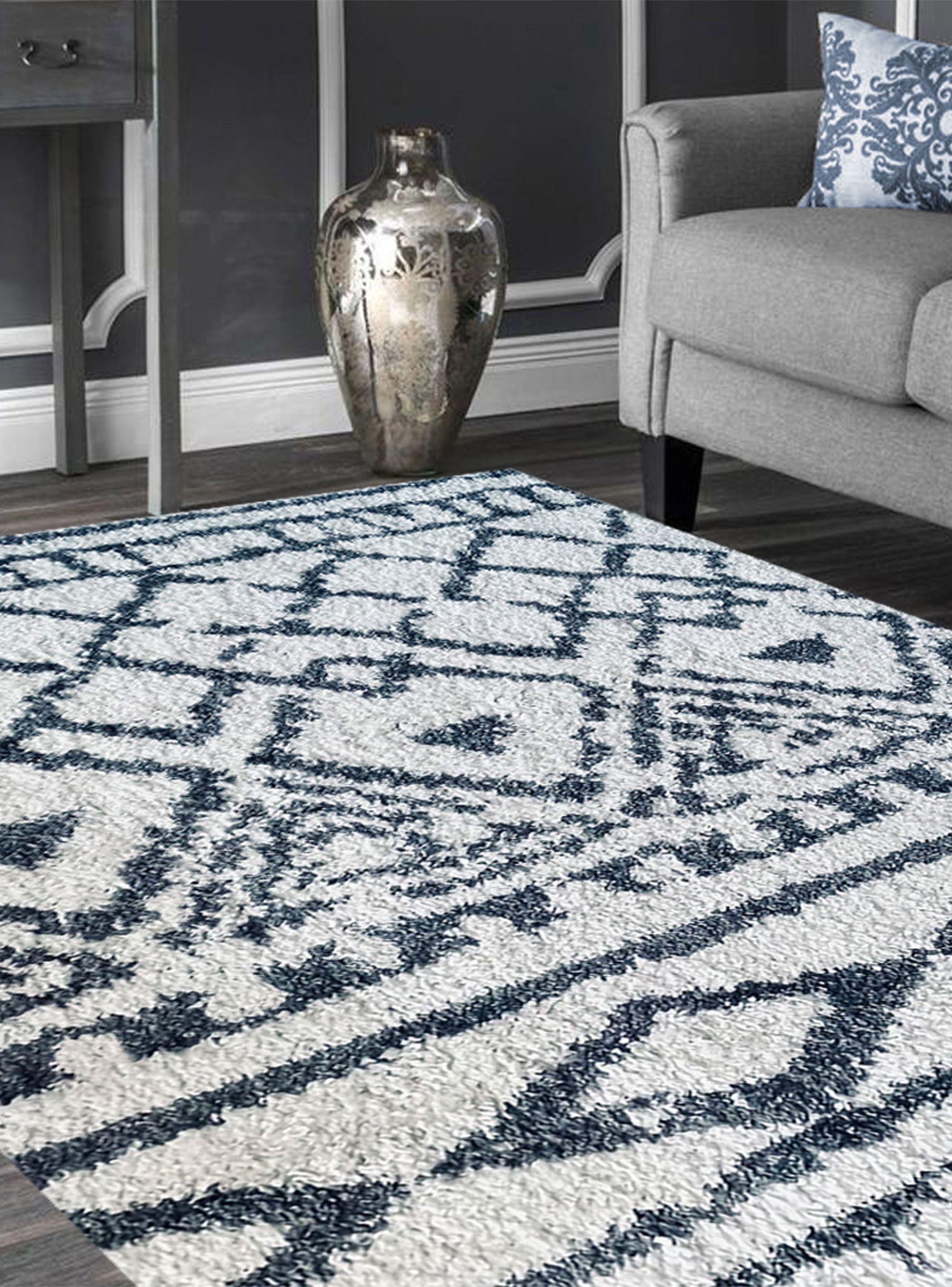Alfombra Shaggy Gardenia 150 x 200 cm Blanco-1