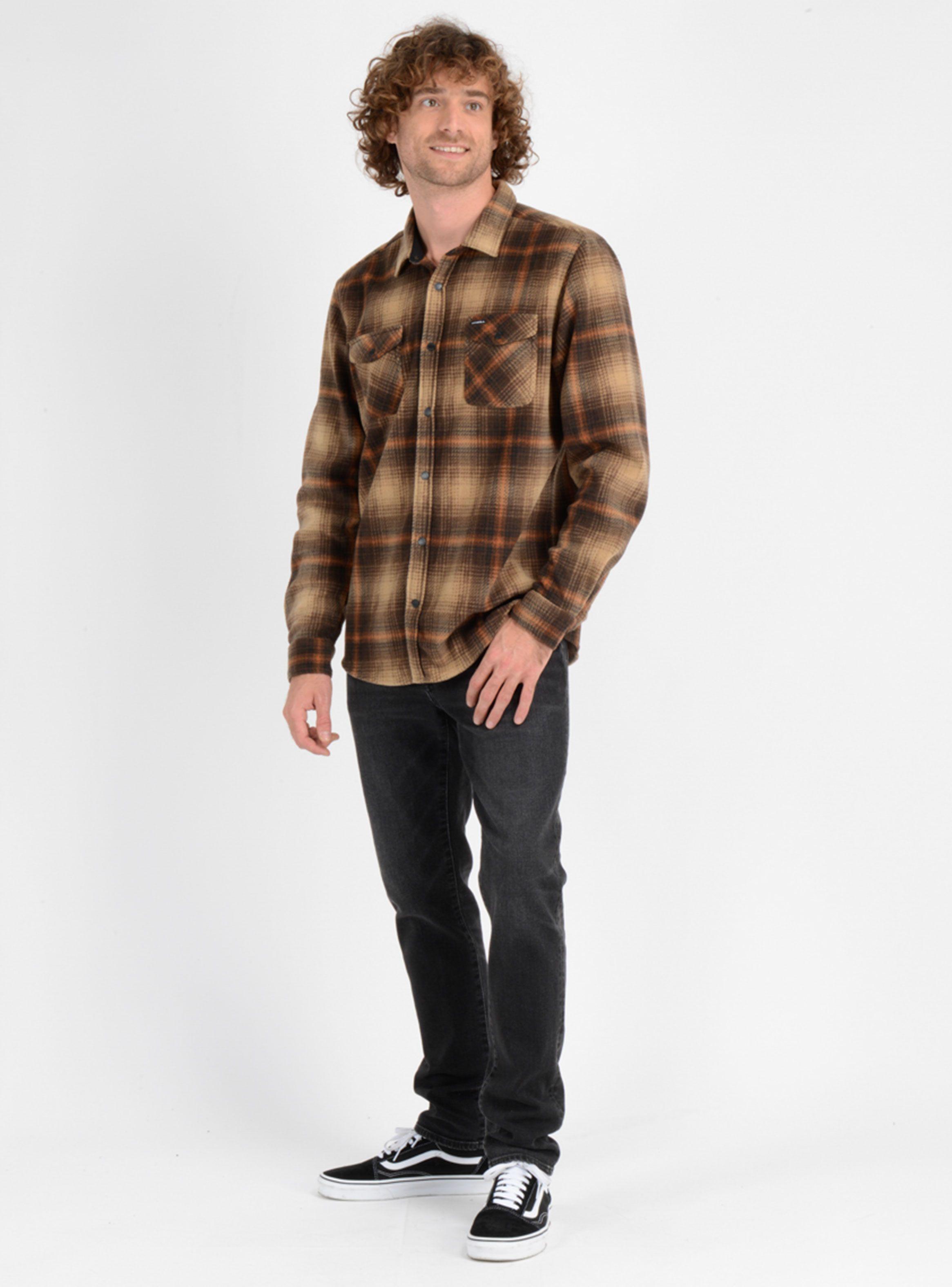 Camisa Casual Print Bolsillos Frontales Leñadora-3