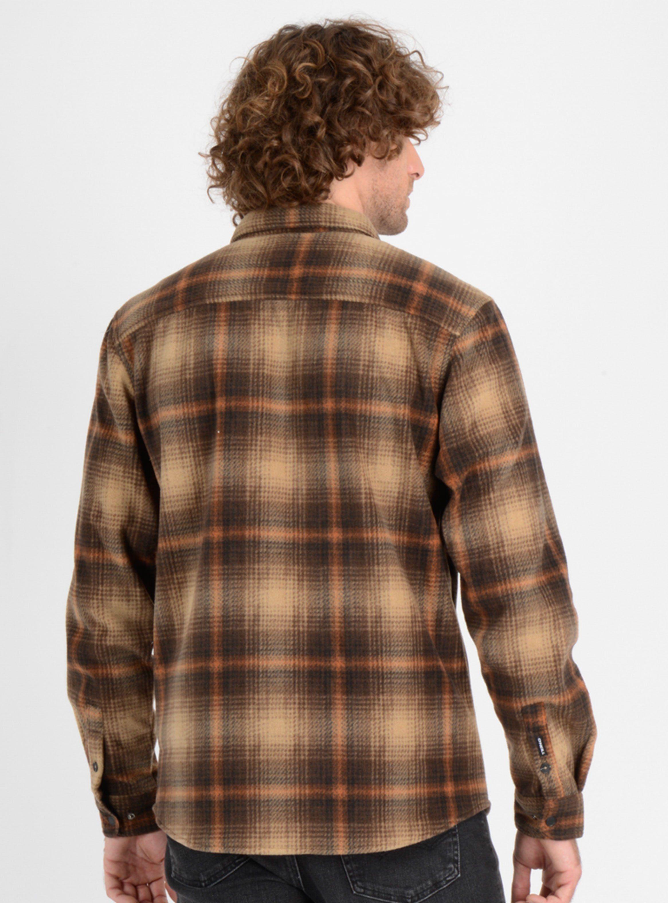 Camisa Casual Print Bolsillos Frontales Leñadora-1