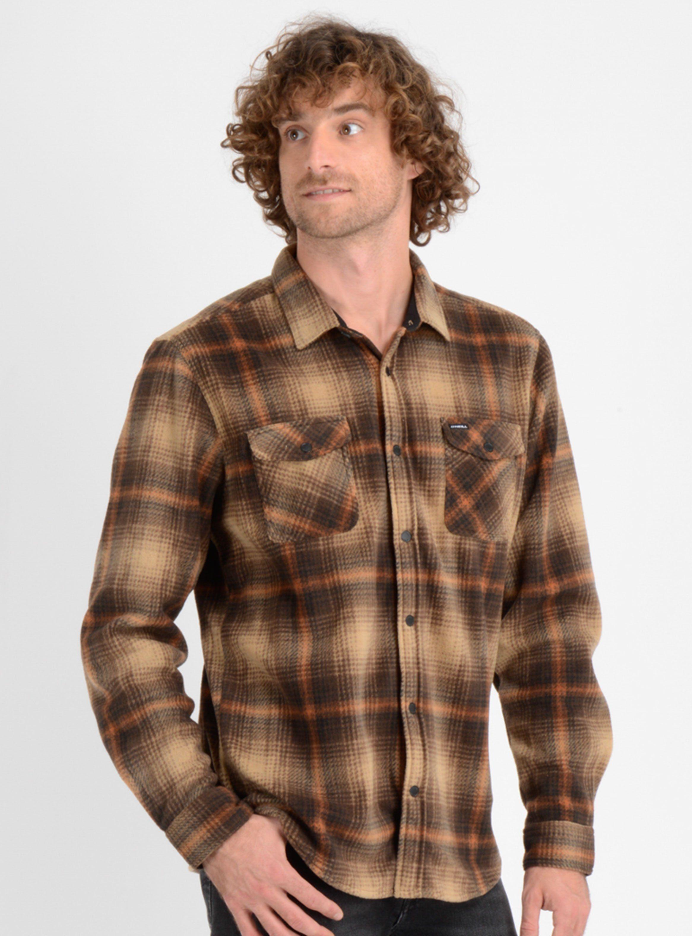 Camisa Casual Print Bolsillos Frontales Leñadora-2