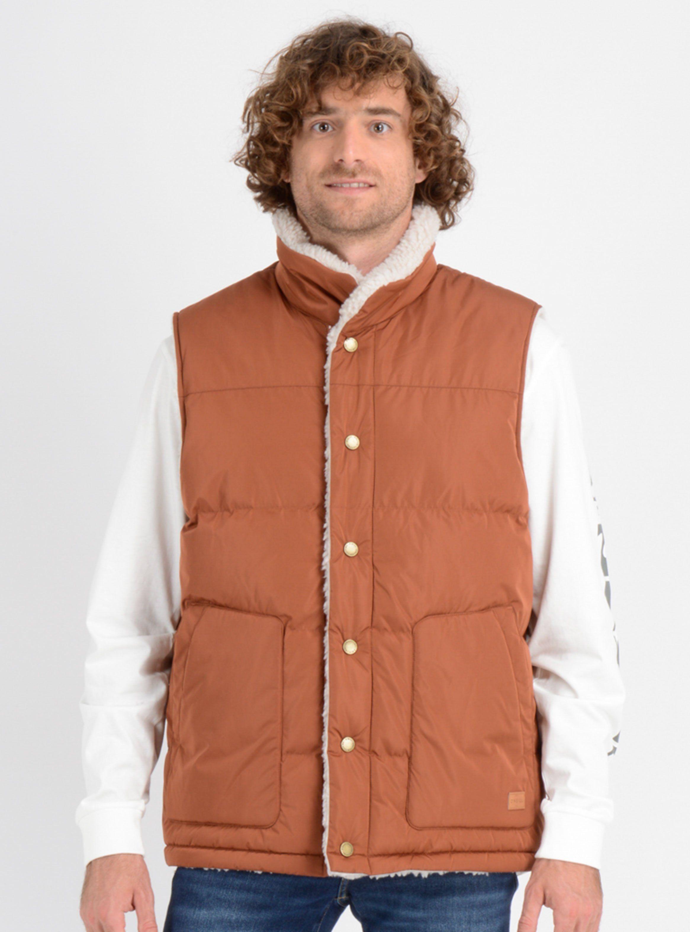 Parka Sin Mangas Botones Acolchada-0