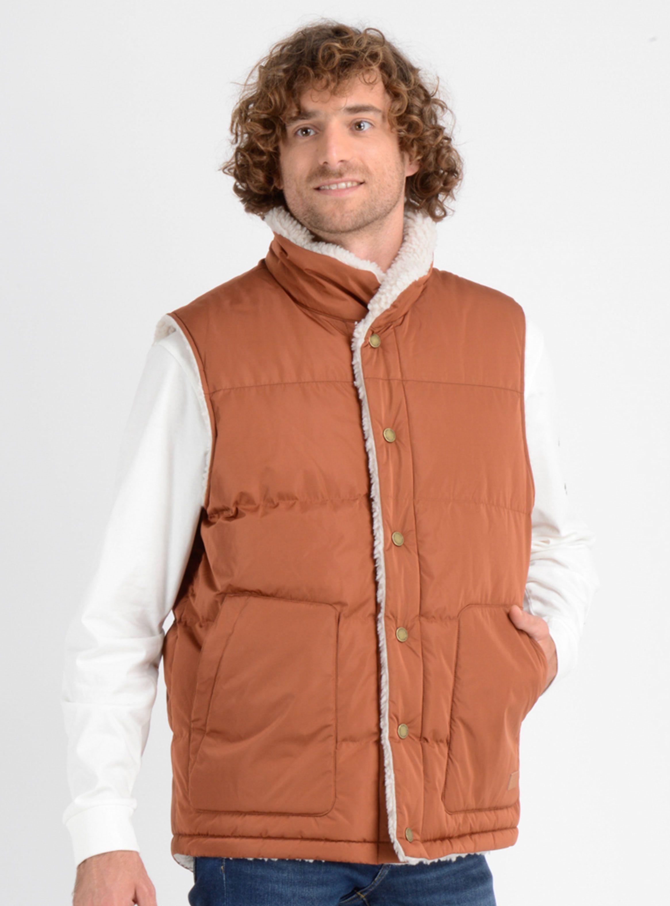 Parka Sin Mangas Botones Acolchada-2