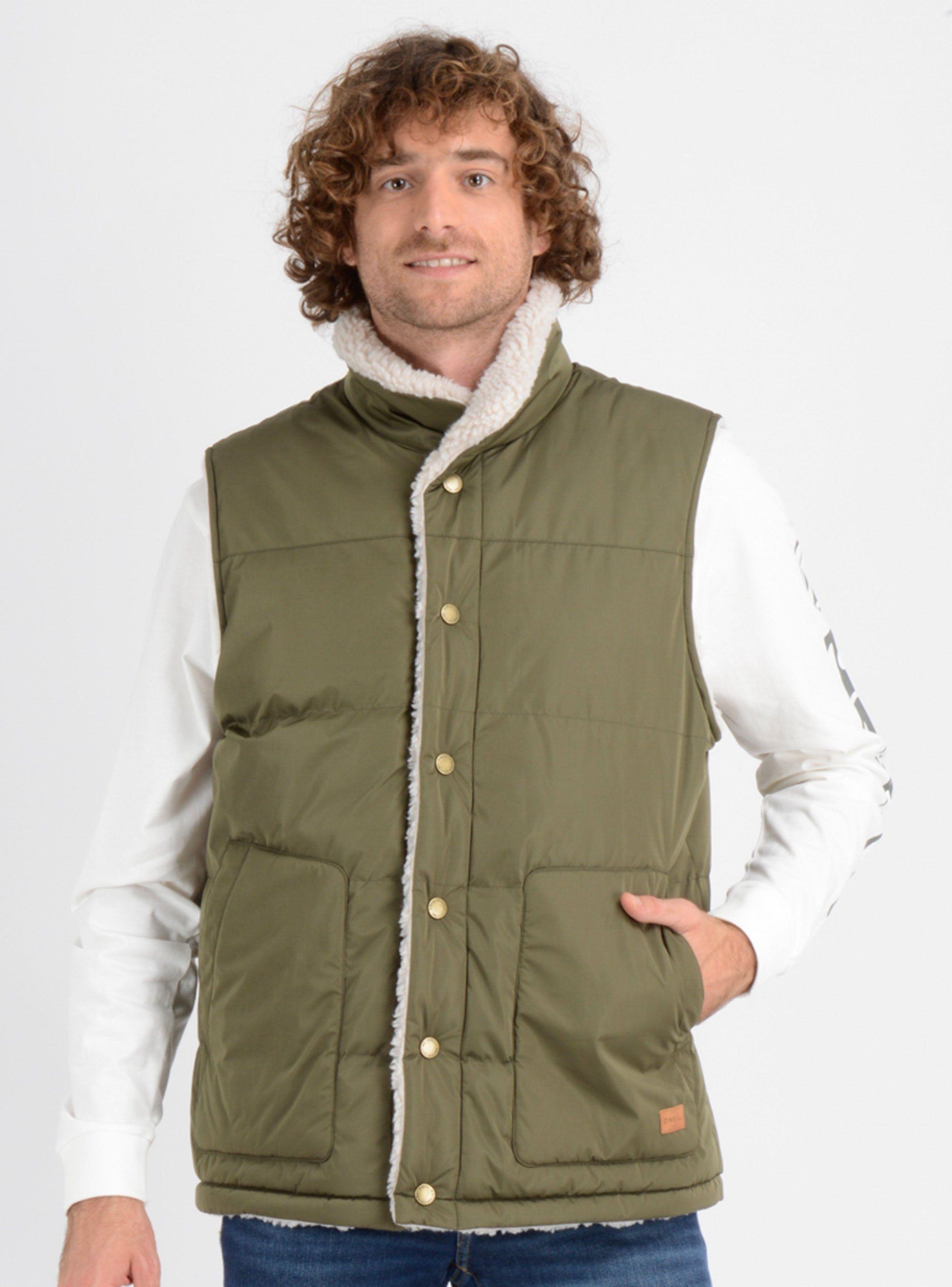 Parka Sin Mangas Botones Acolchada-0