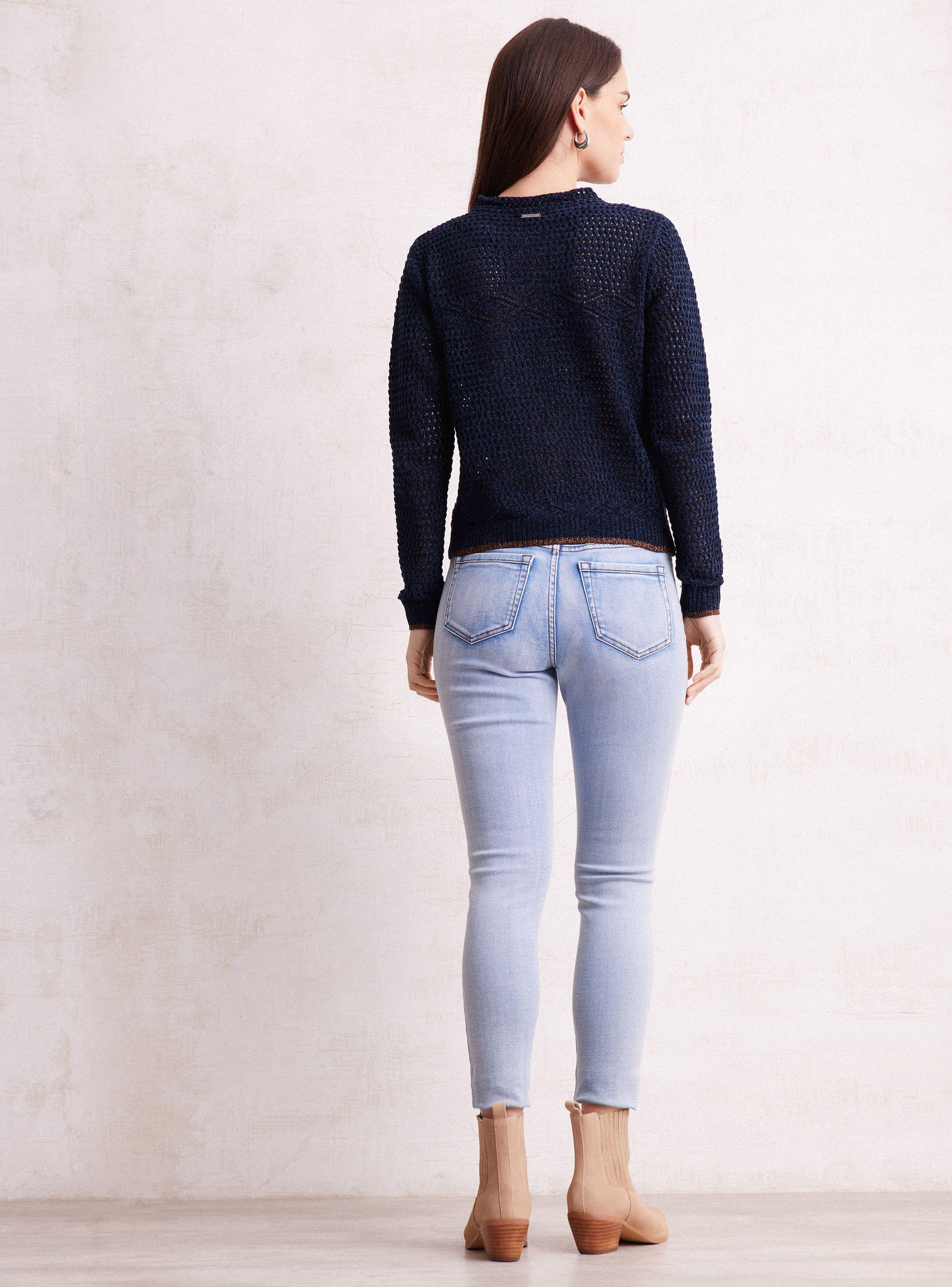 Sweater Aterciopelado con Tejido Abierto-5