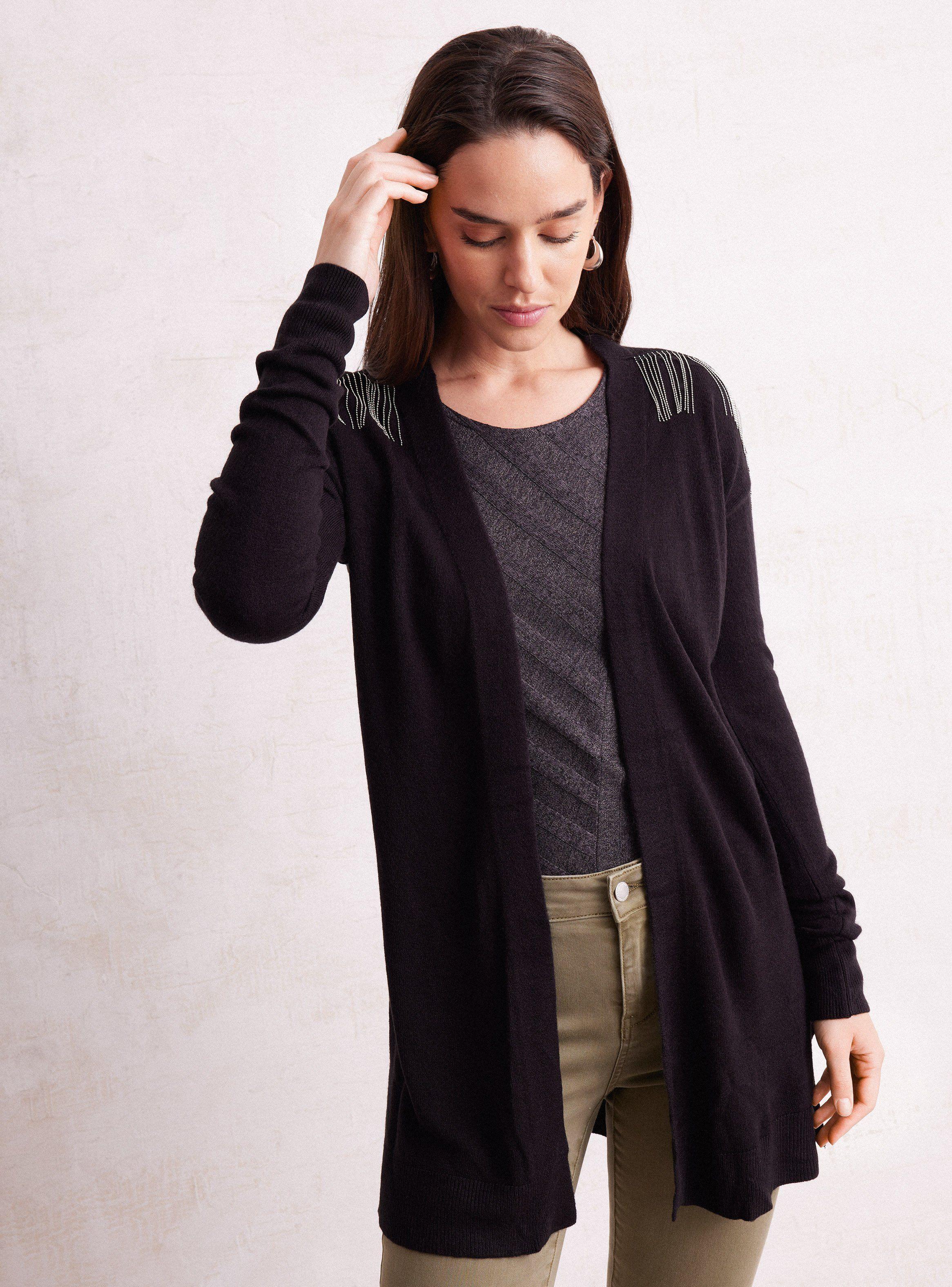 Chaleco Look Kimono con Detalle de Cadenas en Hombro-0