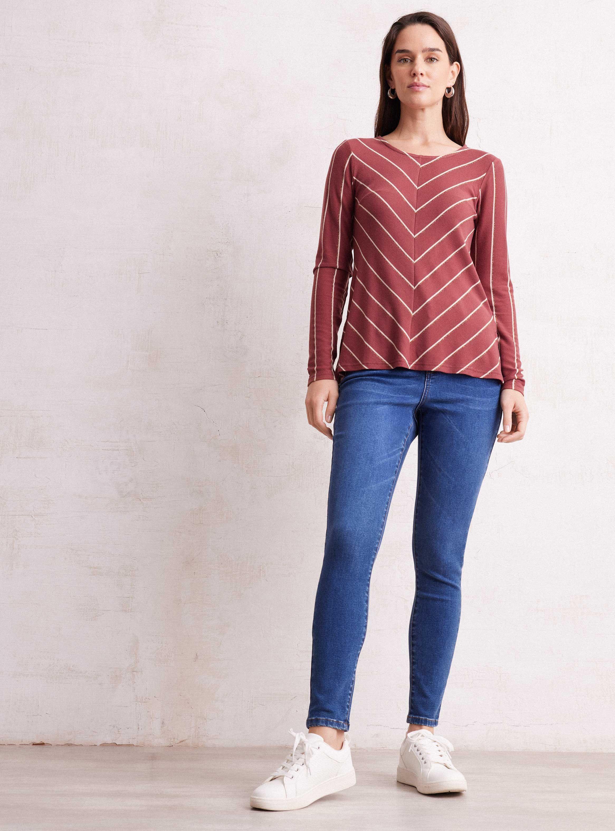 Polera Tejida con Líneas Metalizadas-4