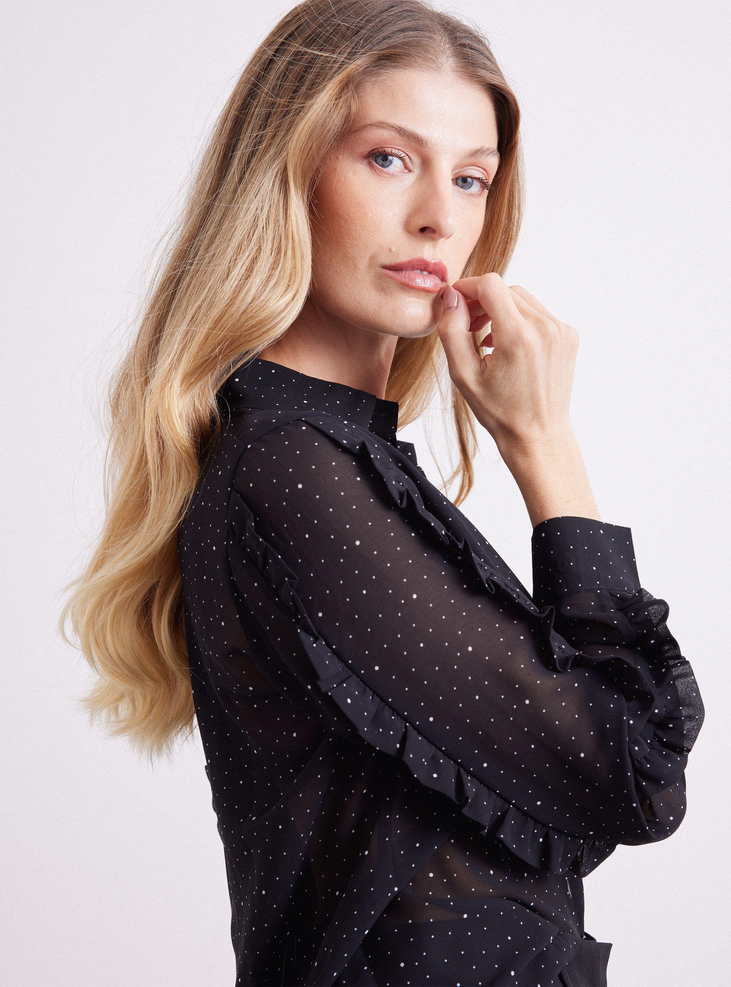 Blusa Estampada con Vuelos en Mangas-2