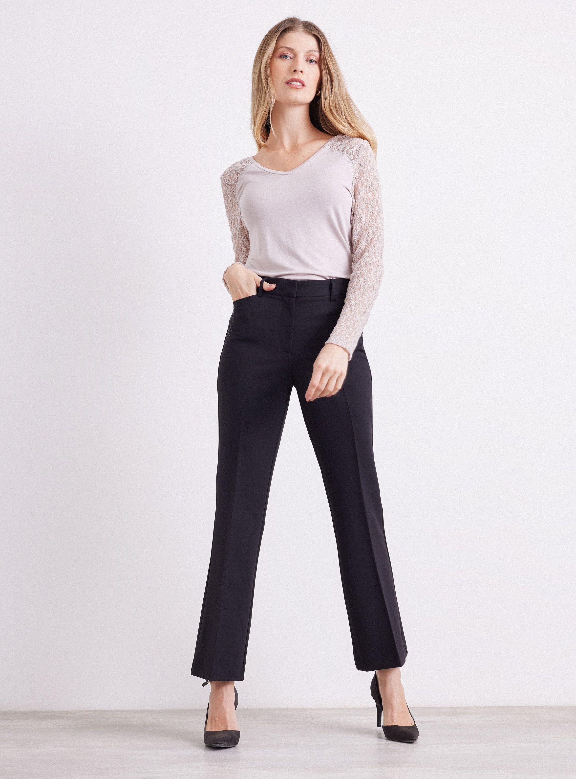 Pantalón de Vestir Flare Tiro Medio-4
