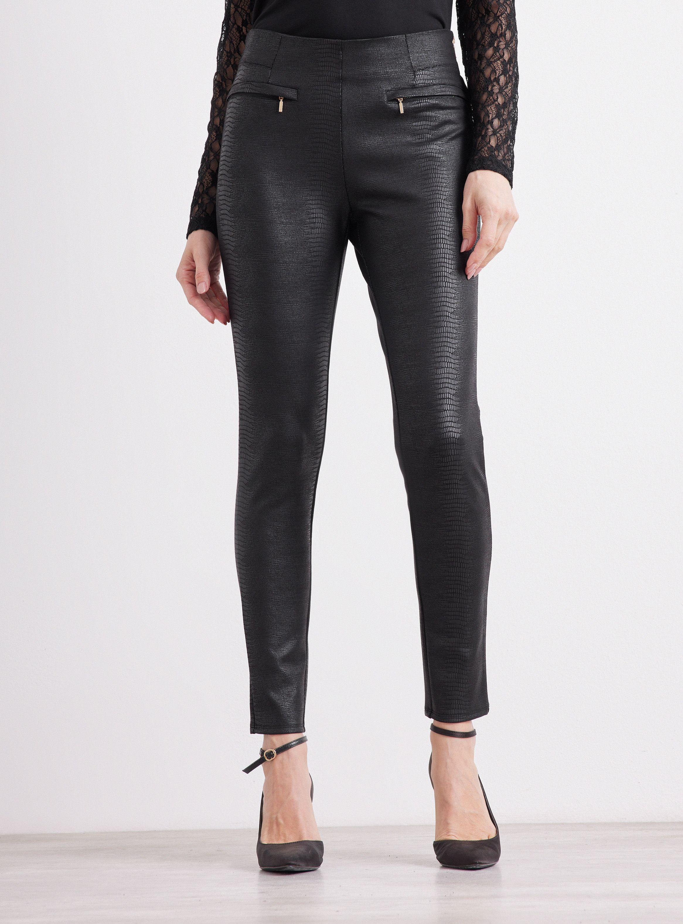 Calza Legging Coated Look Cuero Pitón-0
