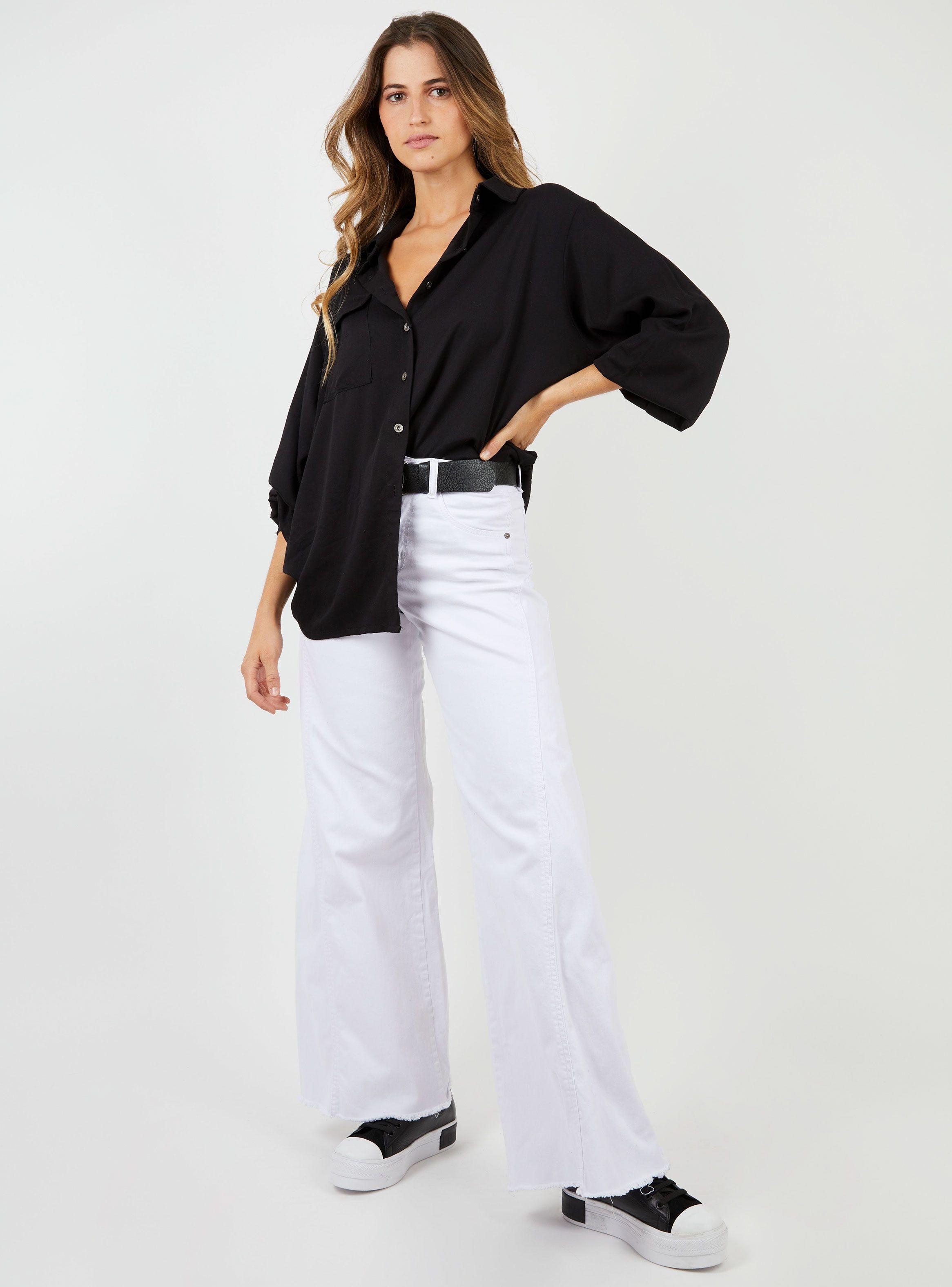 Pantalón Palazzo Tiro Medio-Alto Mujer-3
