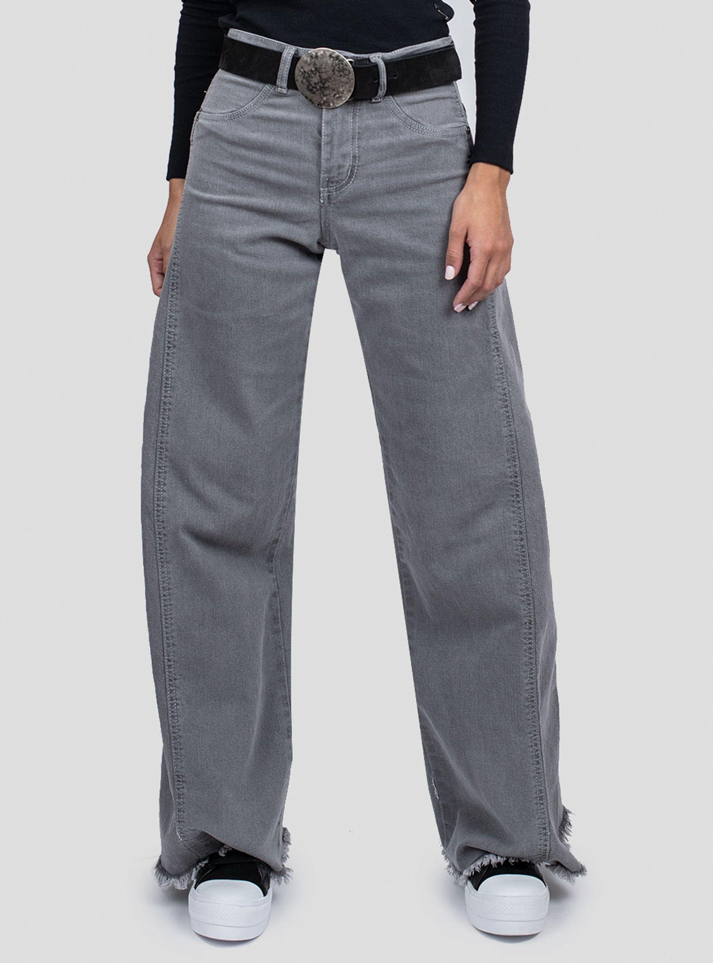 Jeans Anna F Tiro Alto Gris-0