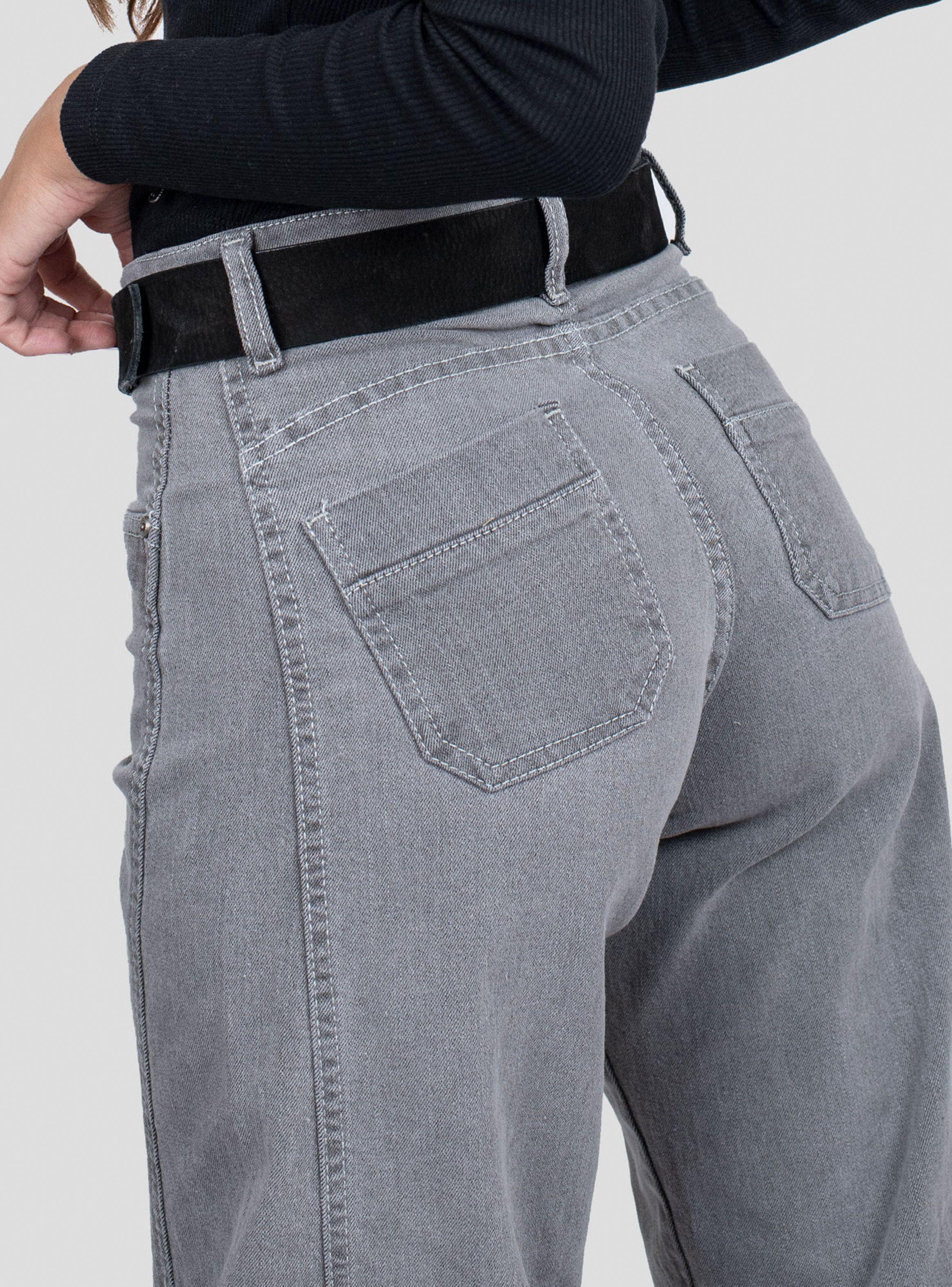 Jeans Anna F Tiro Alto Gris-2