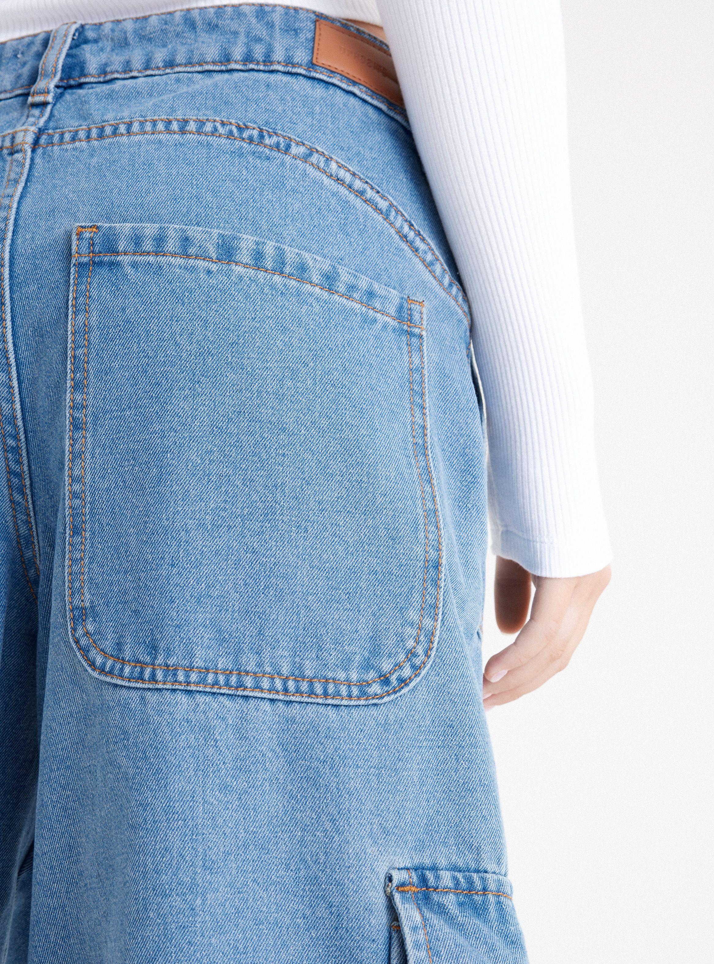 Jeans Bolsillos Cargo Con Straps-3