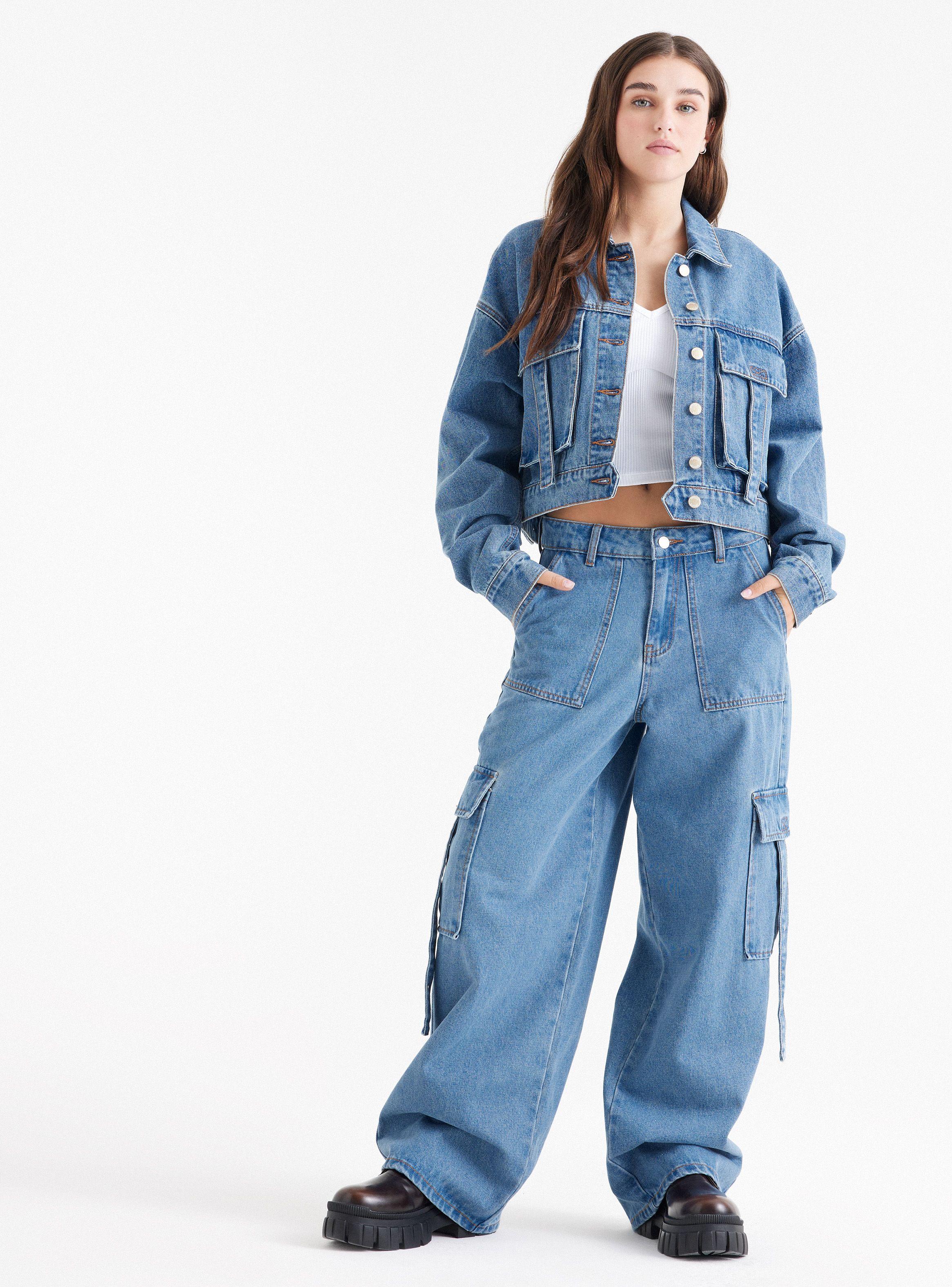 Jeans Bolsillos Cargo Con Straps-4