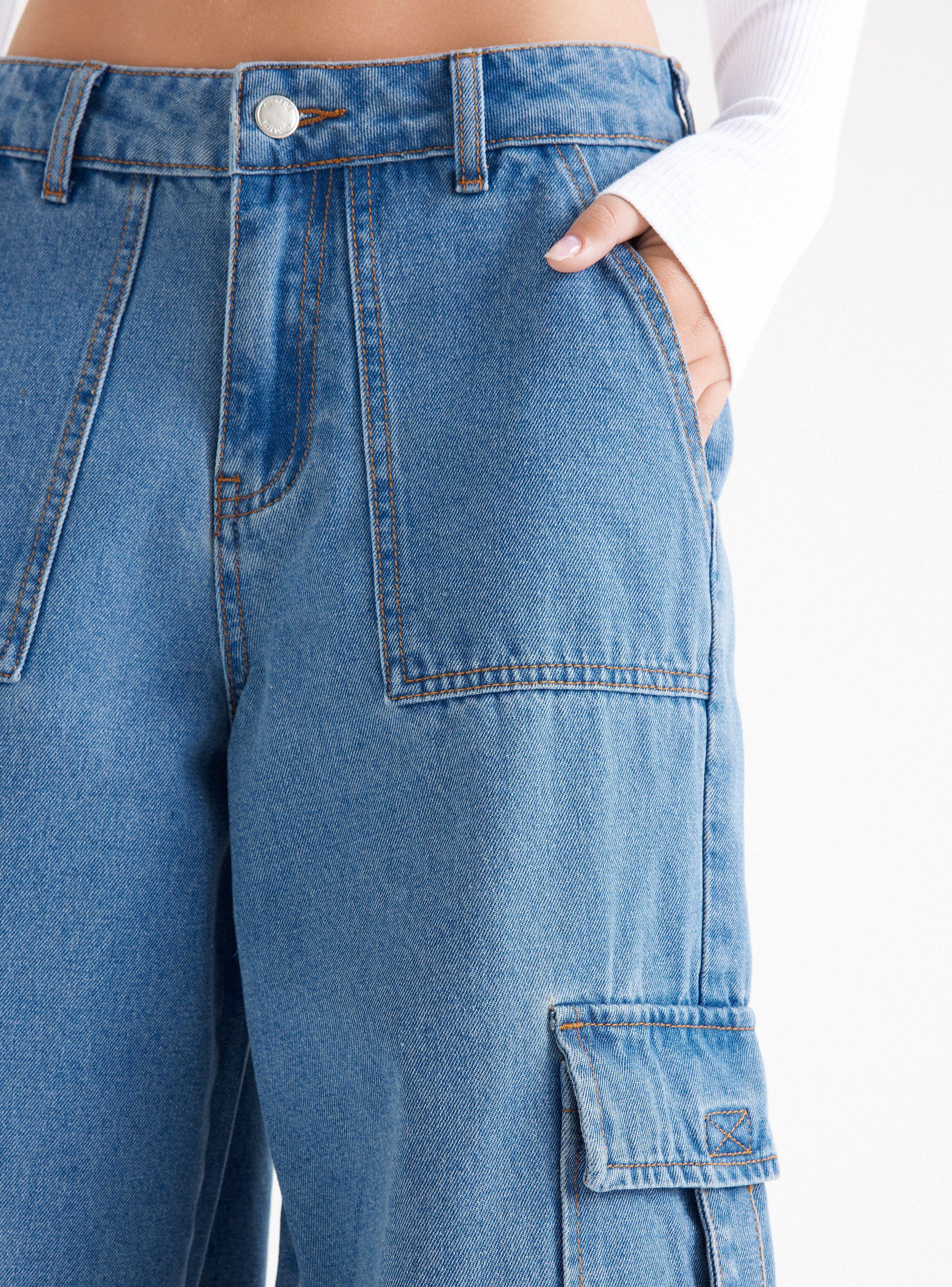 Jeans Bolsillos Cargo Con Straps-2