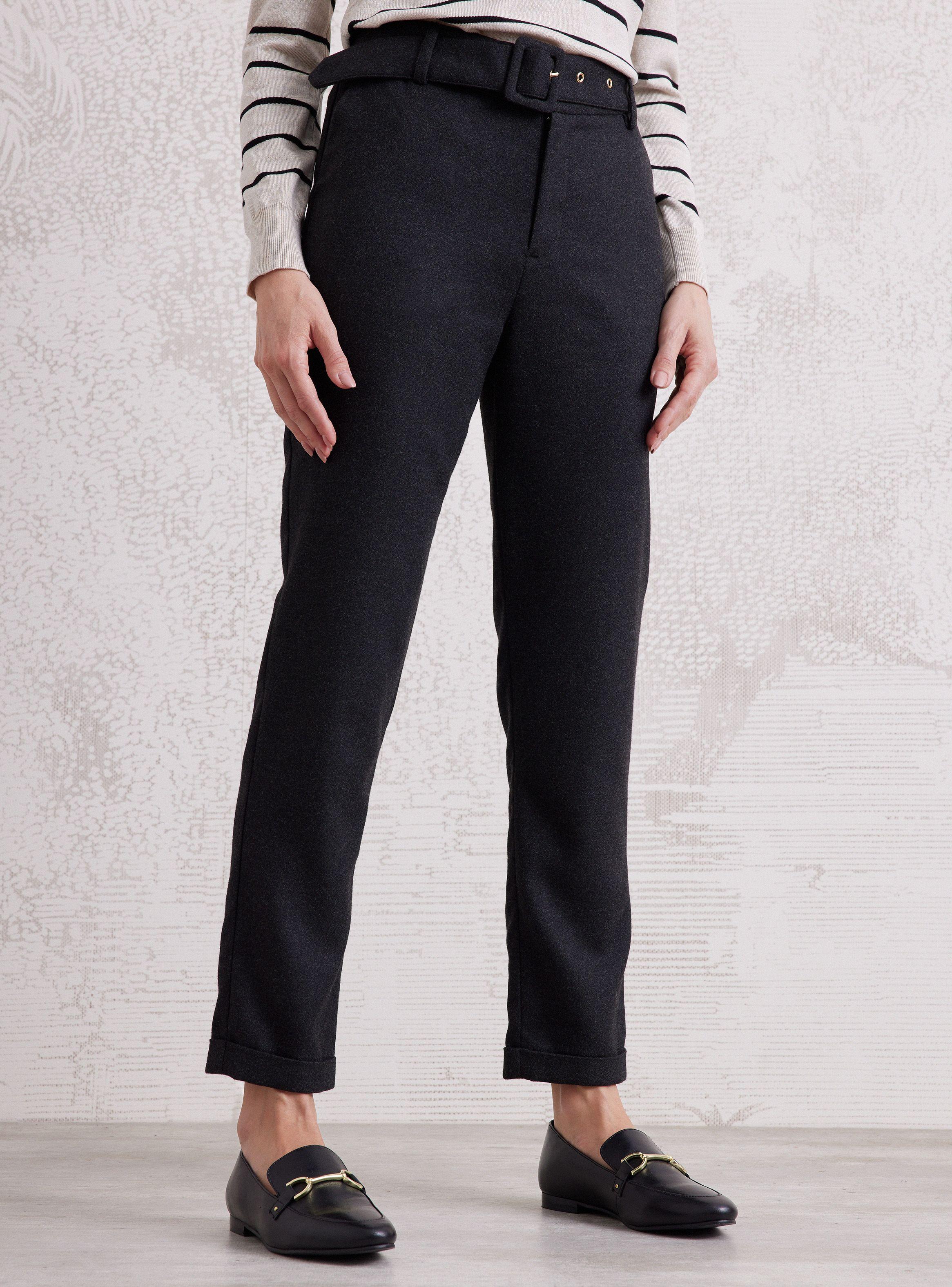 Pantalón de Vestir Cintura Elasticada con Cinturón-0
