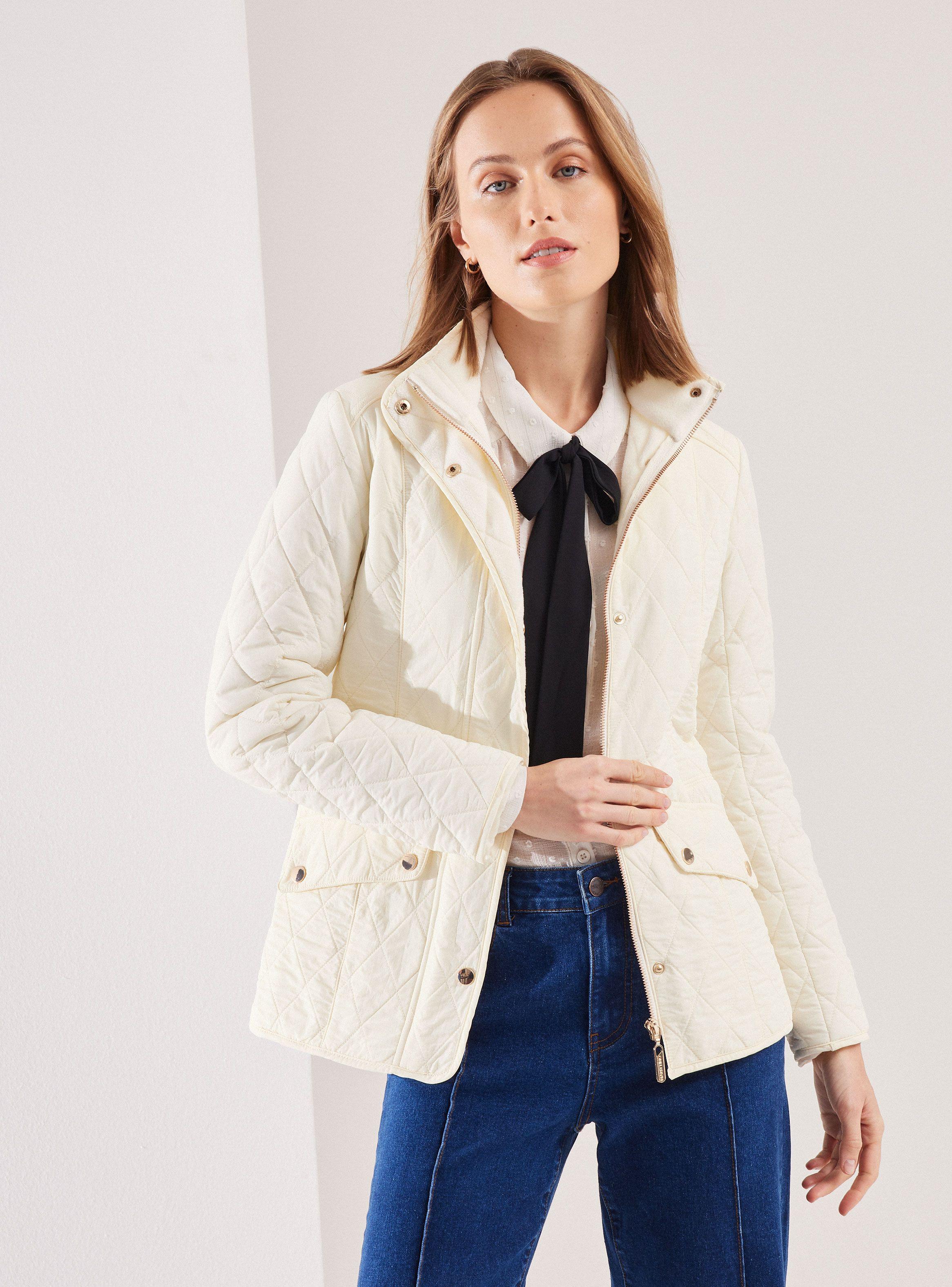 Parka Forrada con Diseño Acolchado Cuello Alto Cierre-0