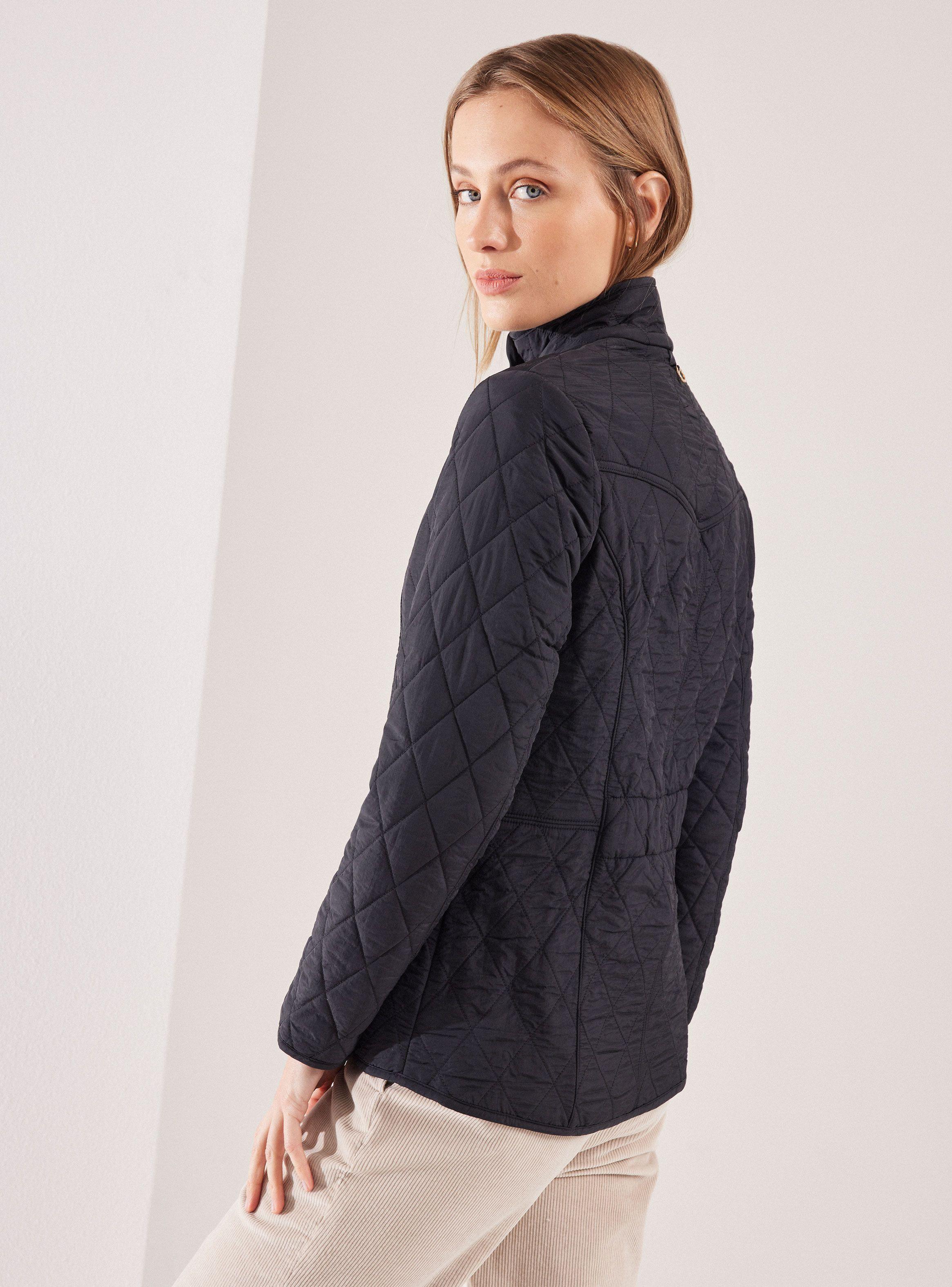 Parka Forrada con Diseño Acolchado Cuello Alto Cierre-1