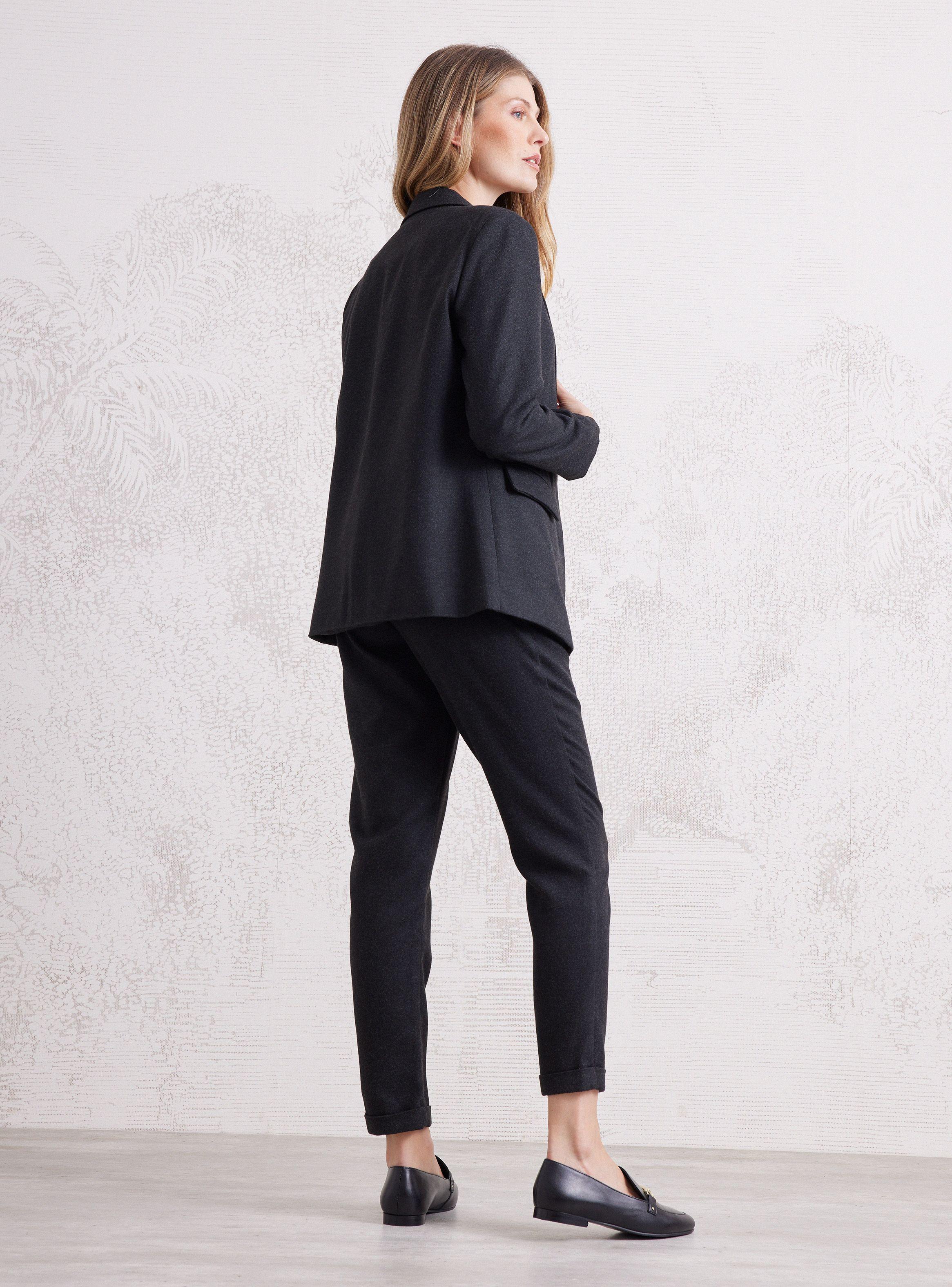 Blazer Básico con Botón y Forro Listado-5