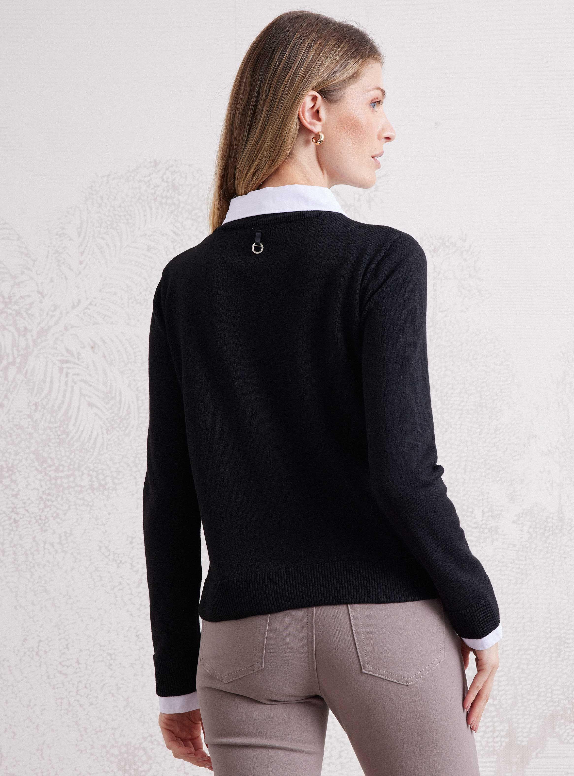 Sweater Con Cuello Camisero Y Detalle De Bolsillos-1