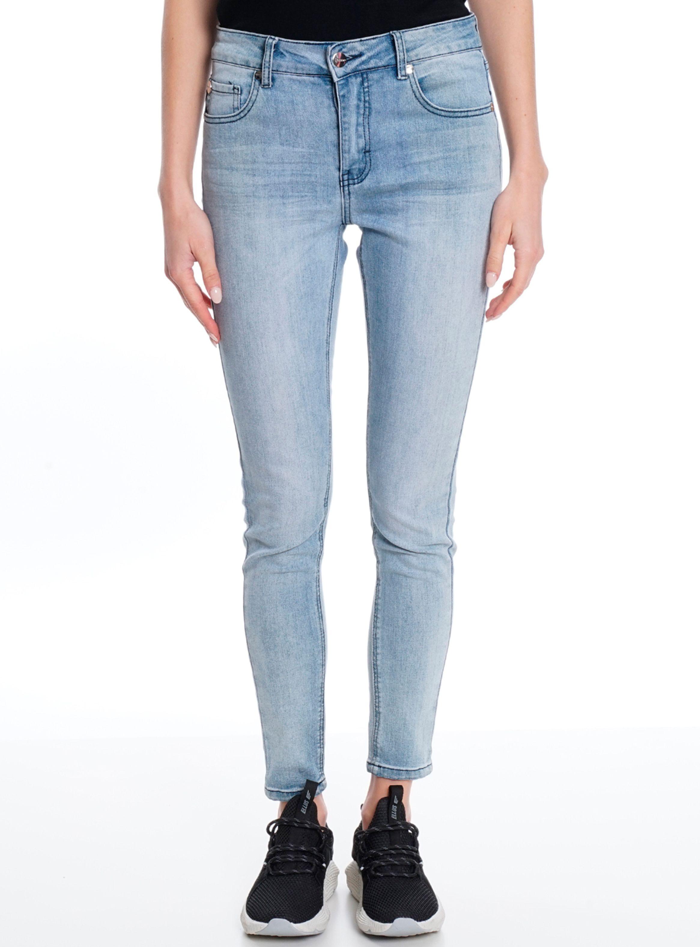 Jeans Leggings Cropped Tiro Medio Full Lavado Vintage-0