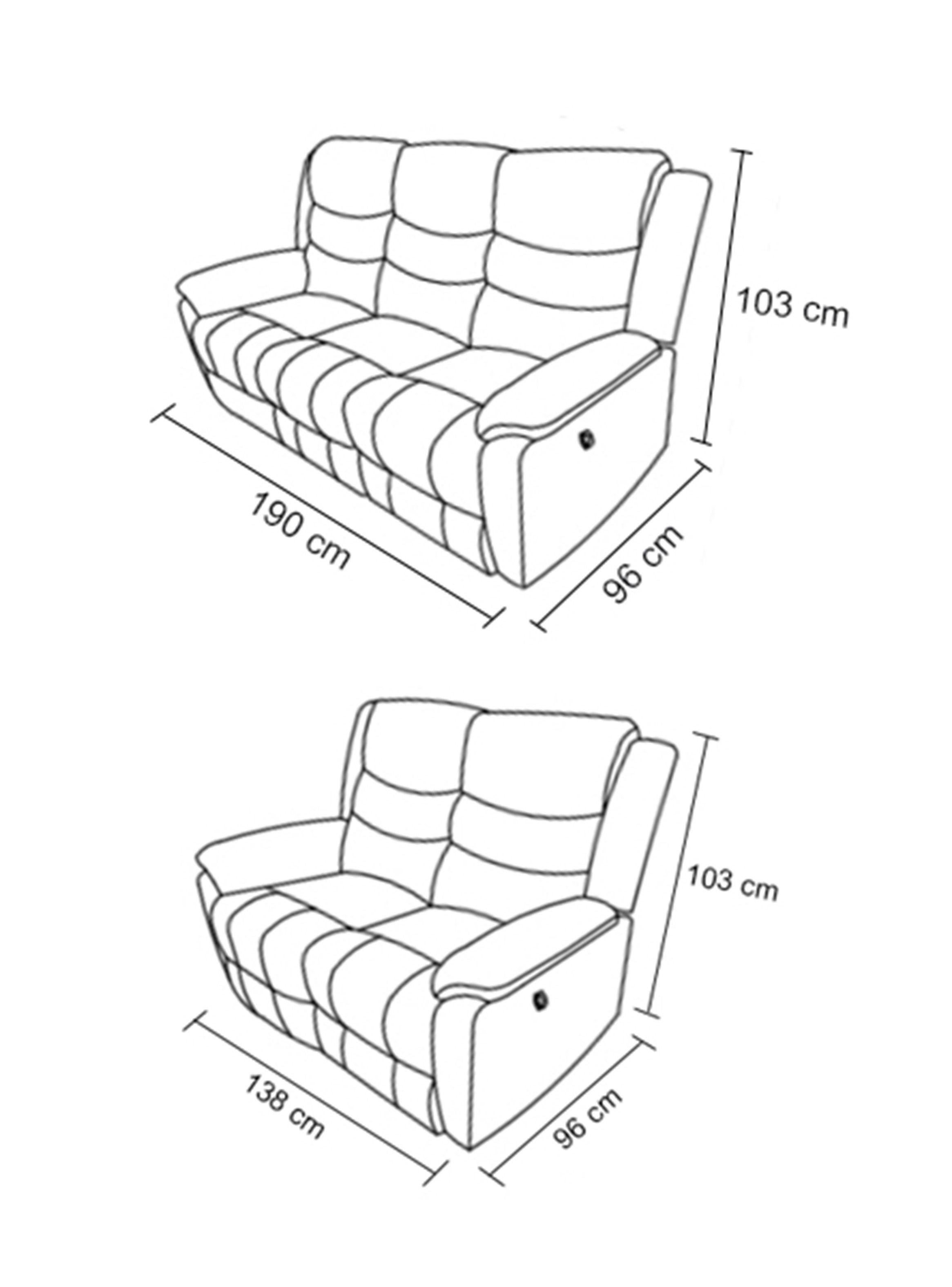 Juego de Living Reclinable Cinema Sofás 3C + 2C-2
