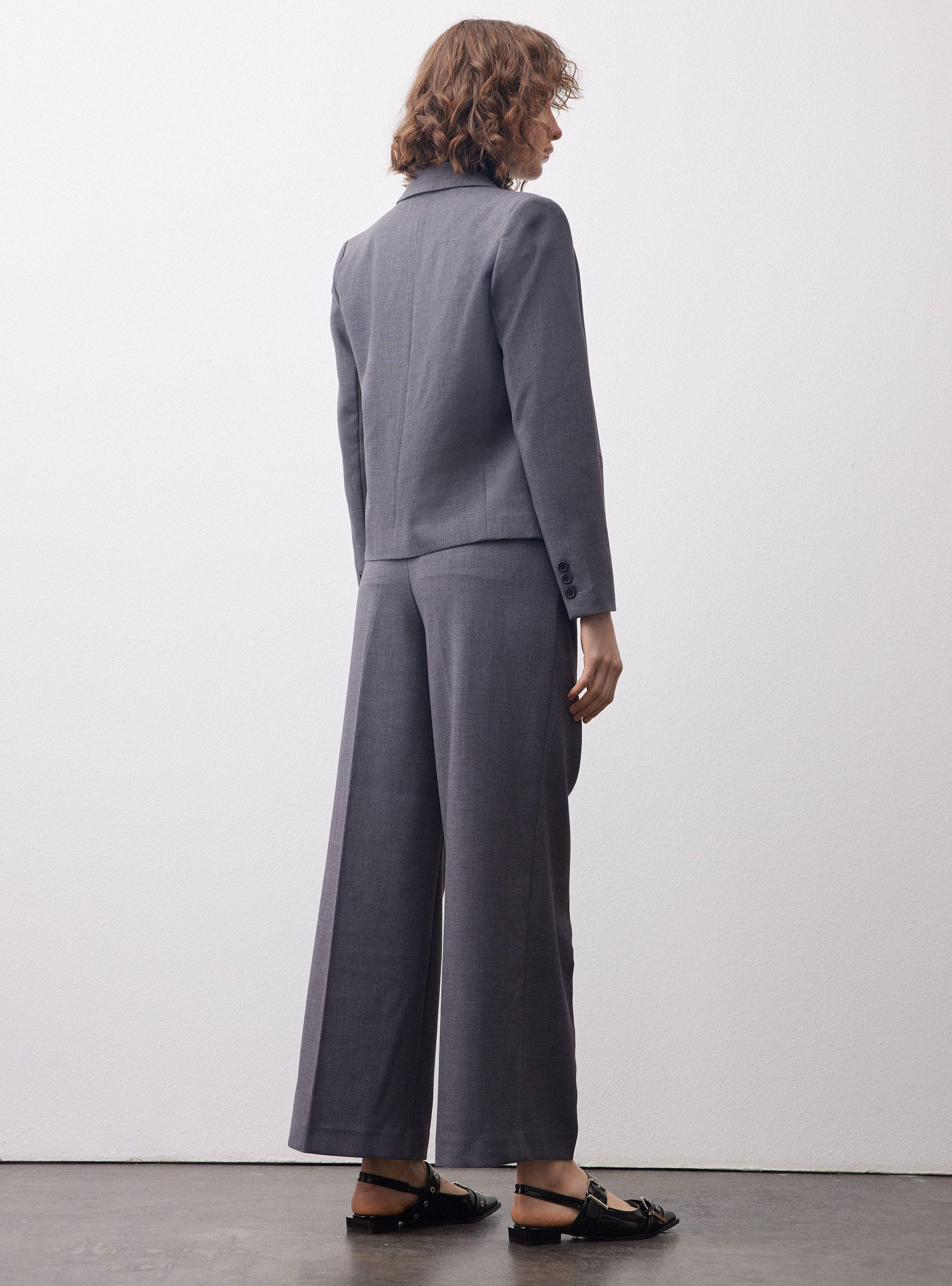 Pantalón Traje Wideleg Con Pinzas-5