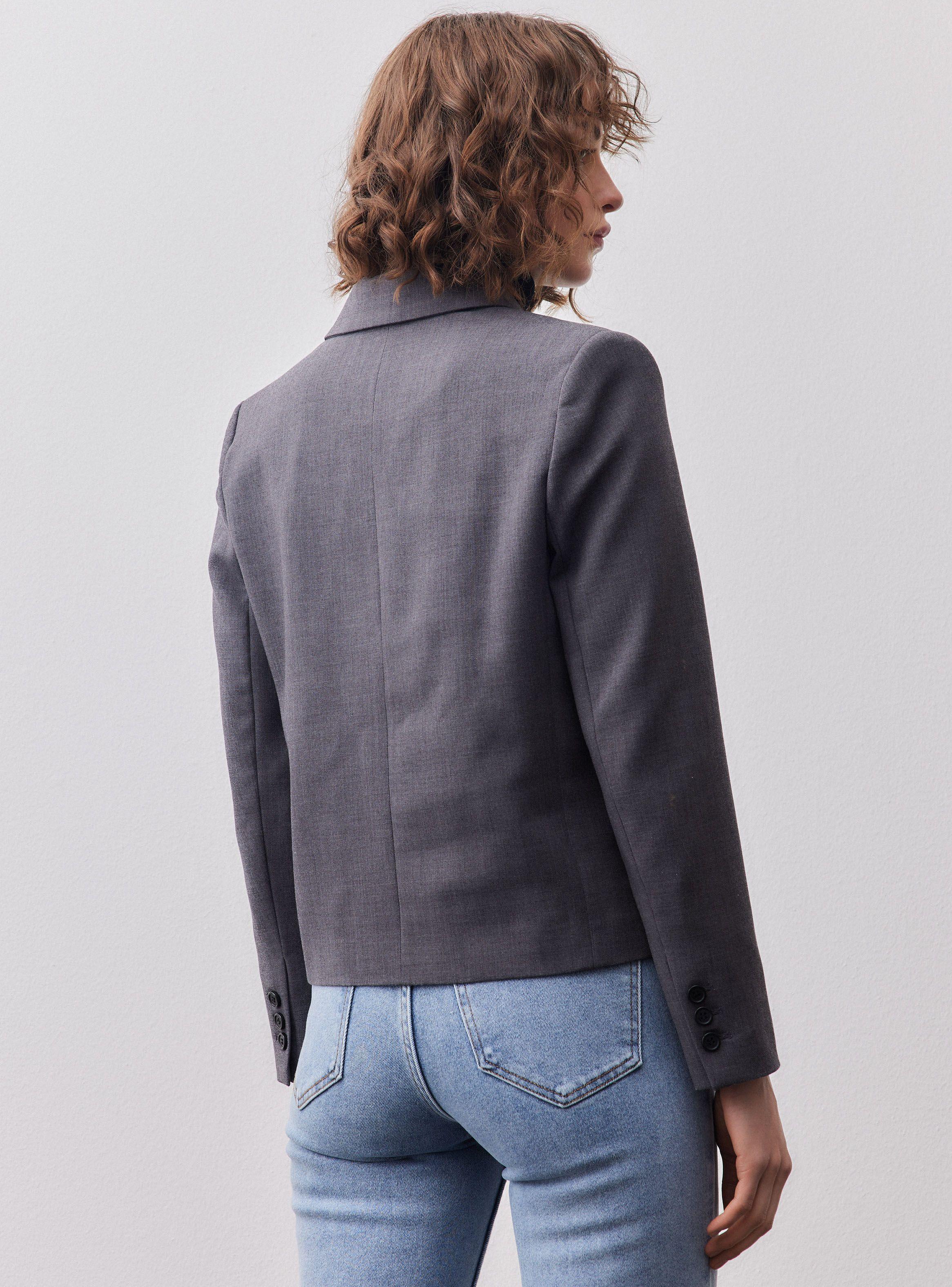 Blazer Liso Neutro con Botón-1