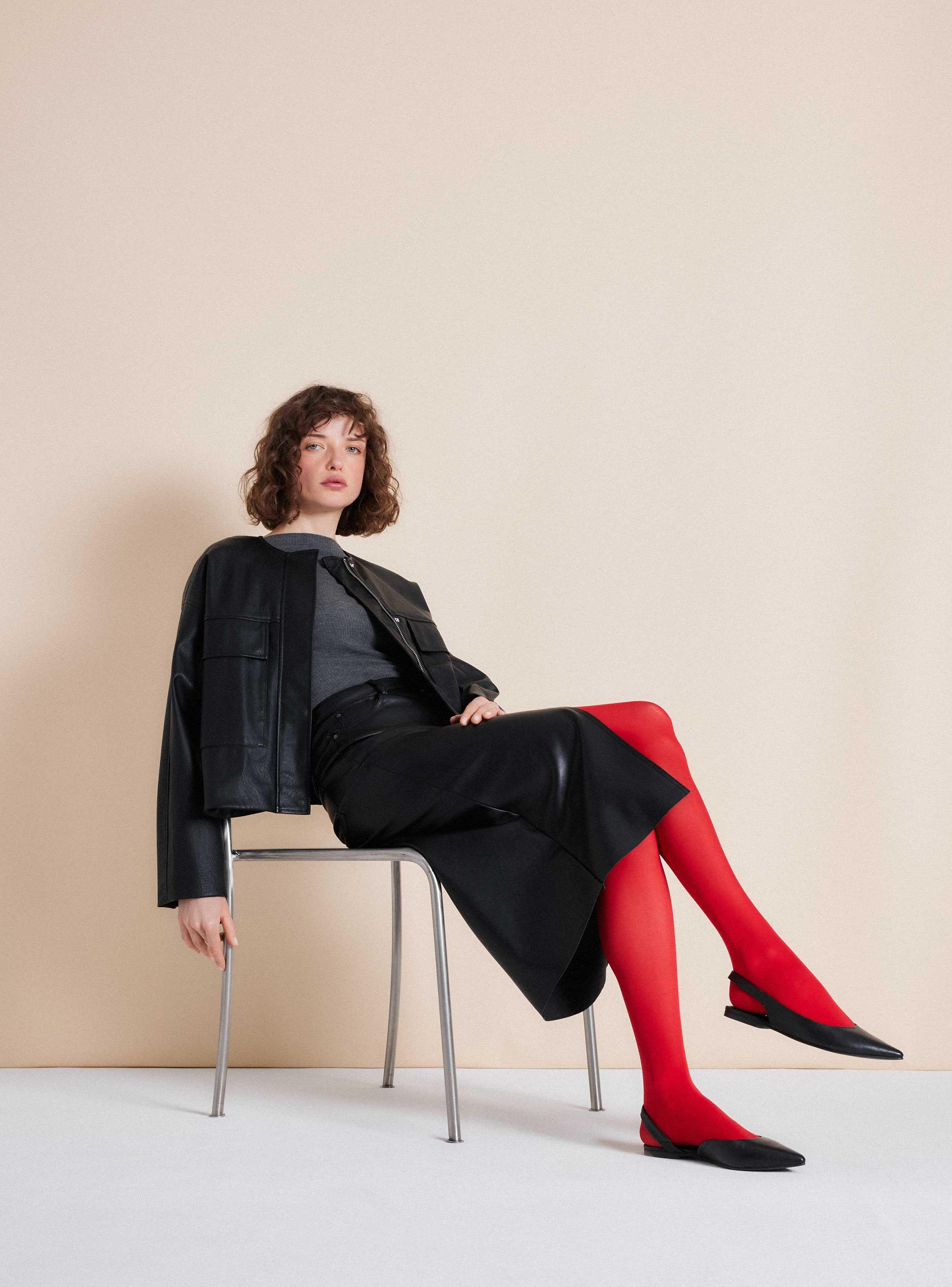 Chaqueta Bomber Bolsillos Efecto Cuero-4