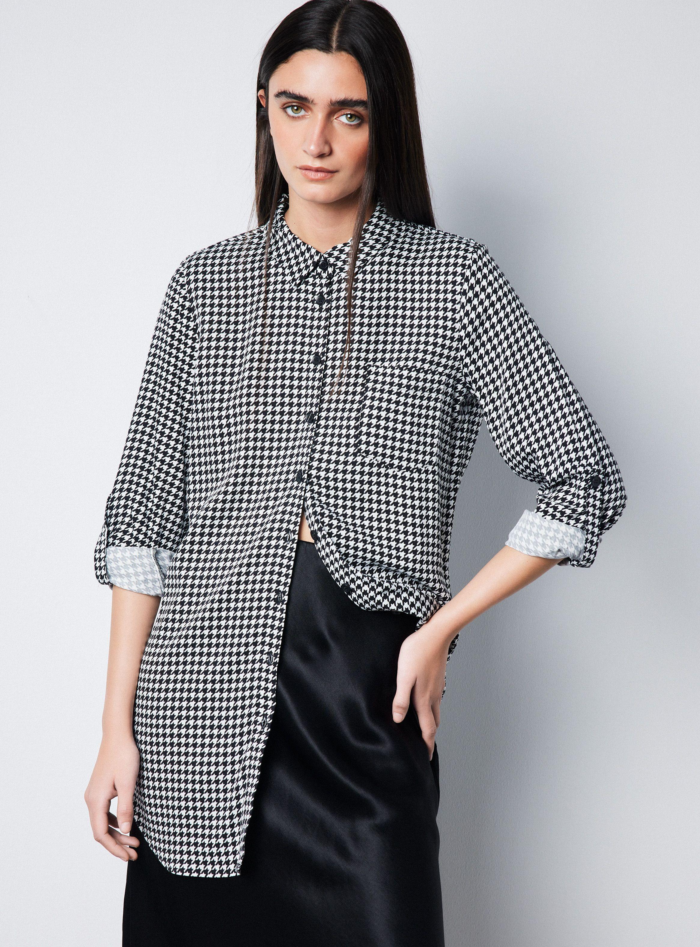 Blusa Camisera Larga con Aberturas-0