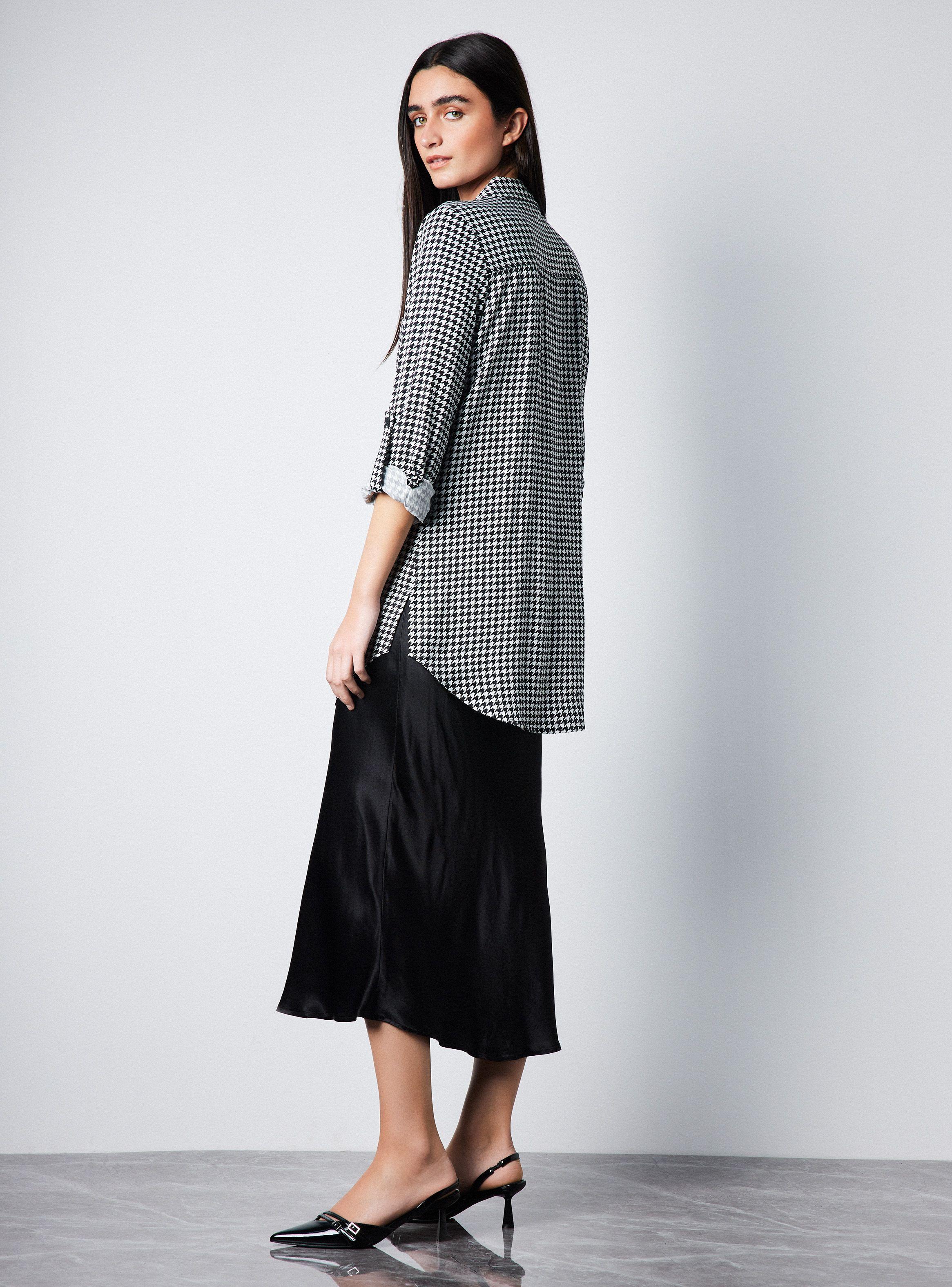 Blusa Camisera Larga con Aberturas-5