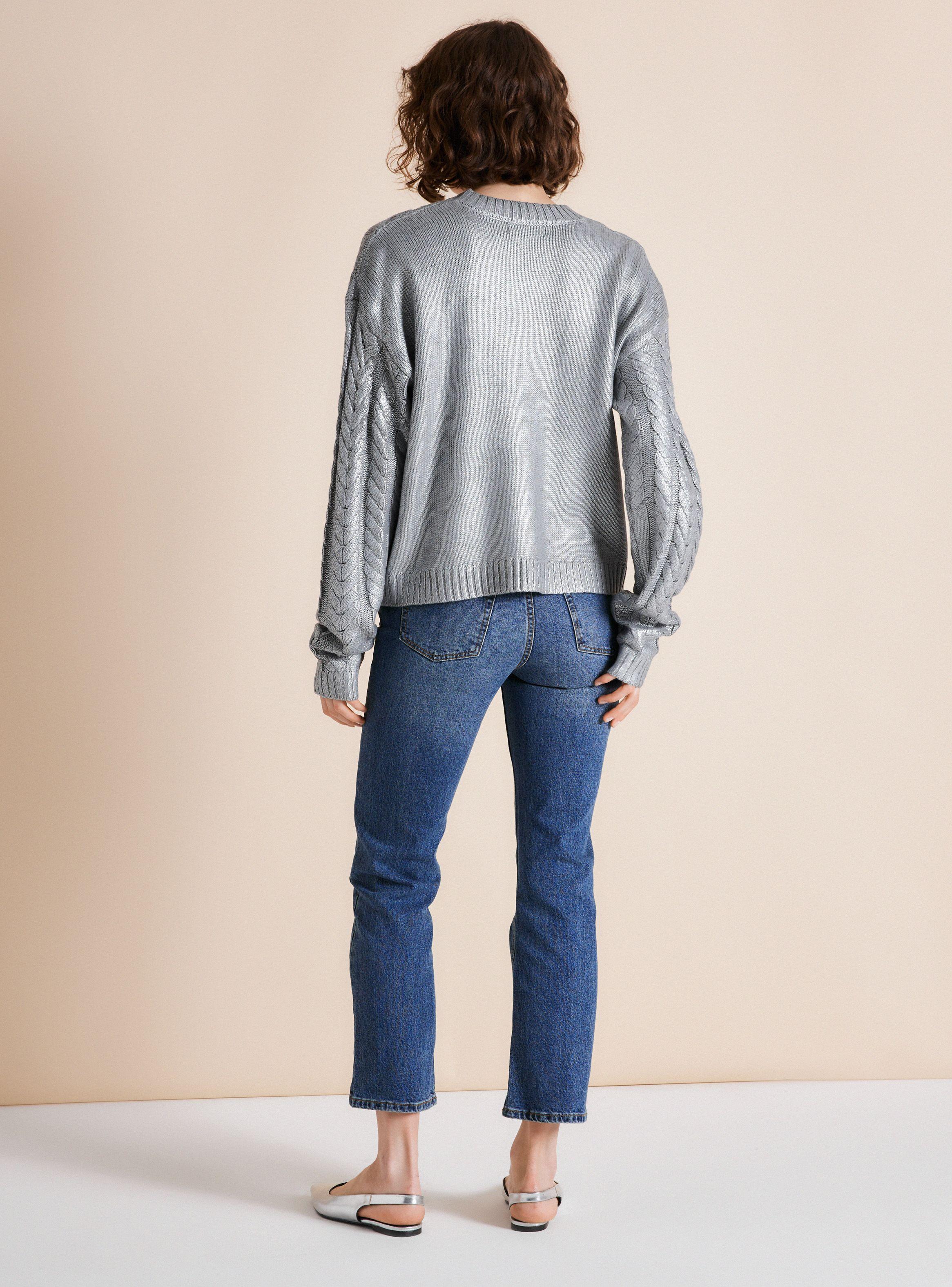 Sweater Trenzado Acabado Metalizado-5