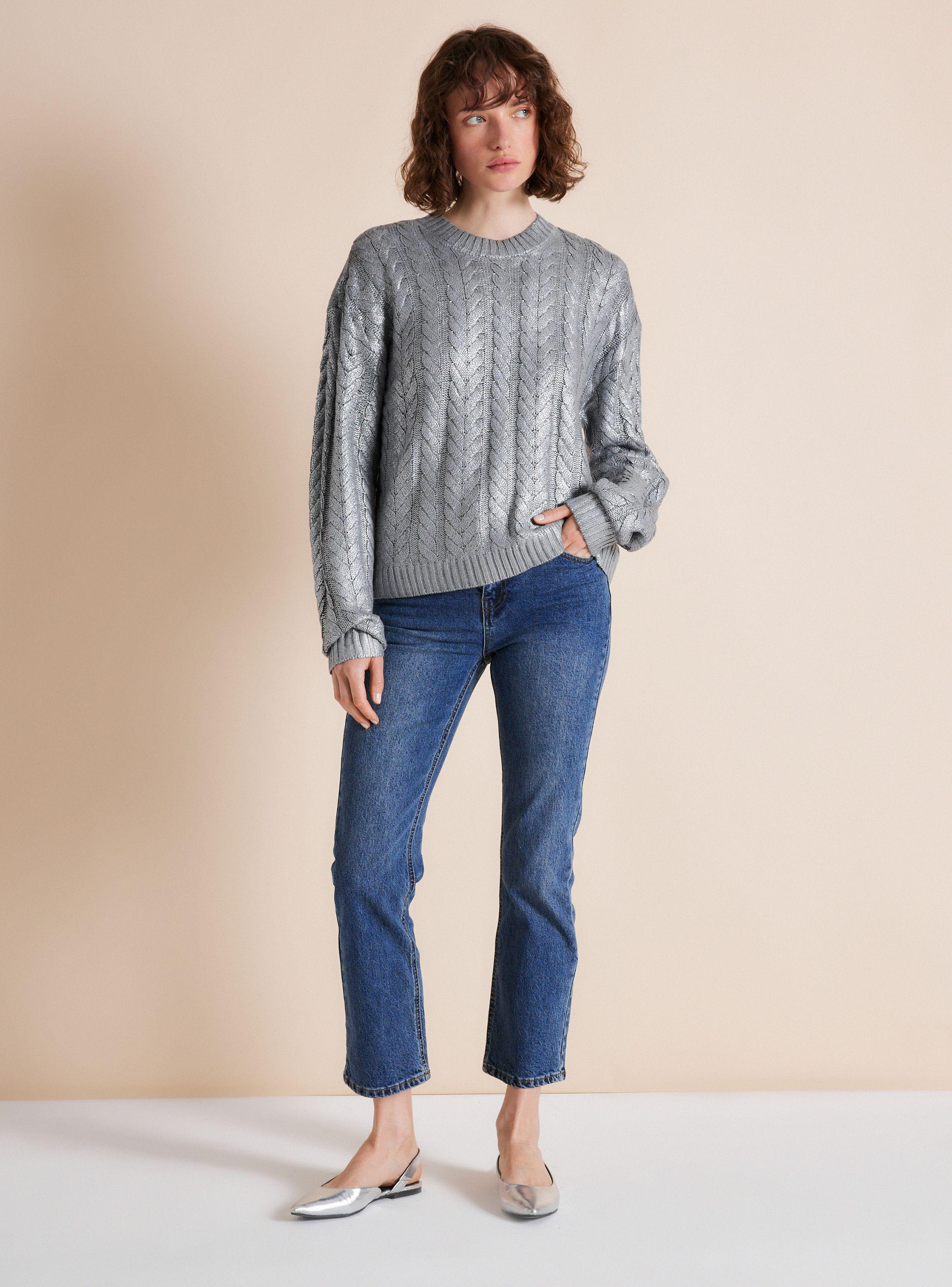 Sweater Trenzado Acabado Metalizado-4