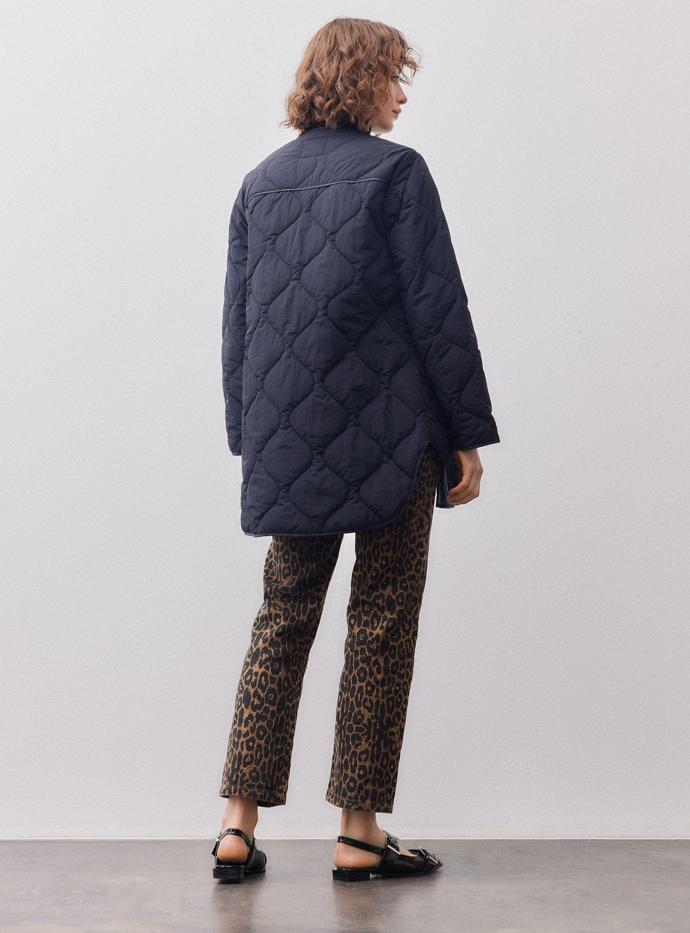 Parka Acolchada Recta Manga Larga-5