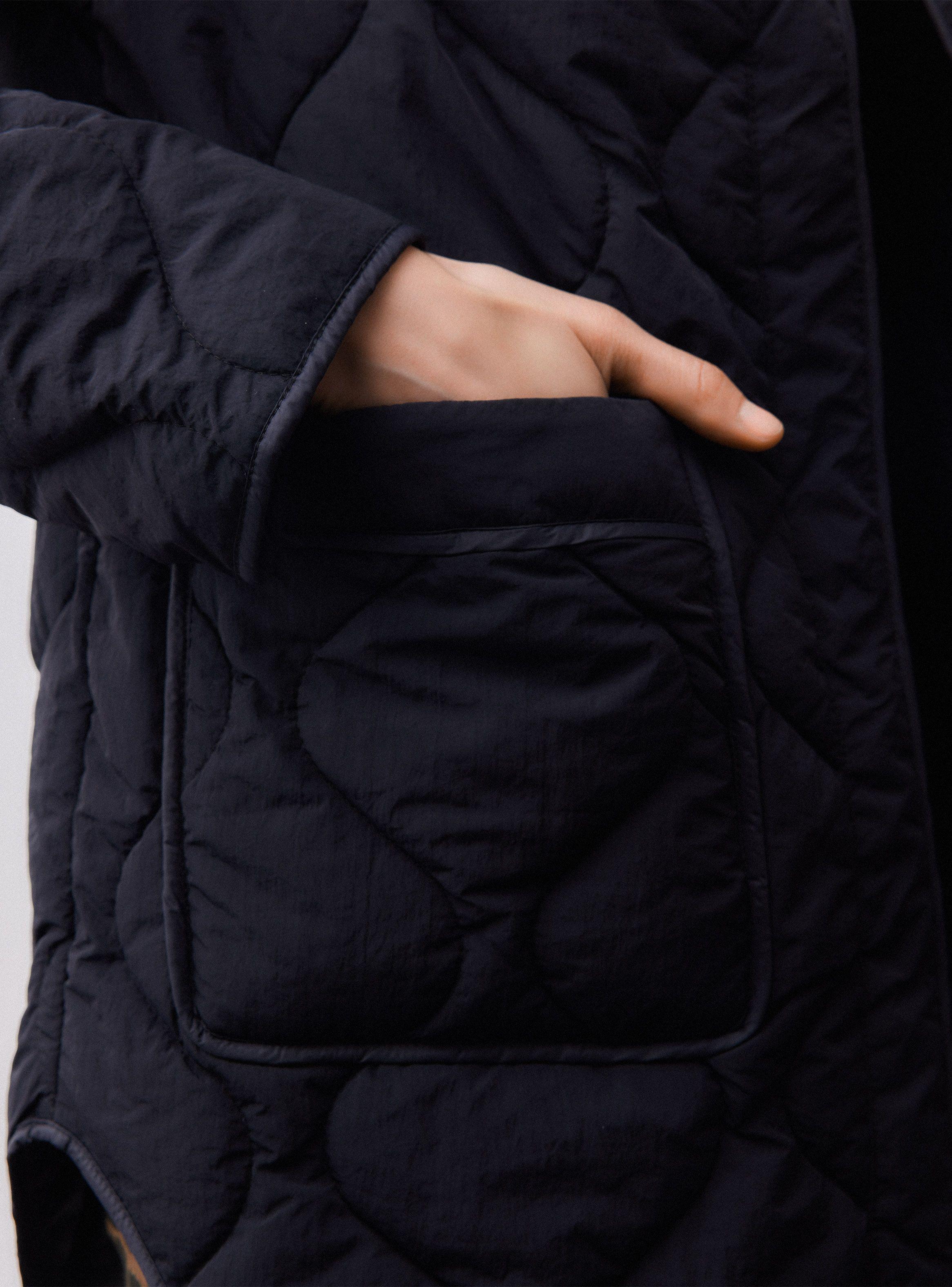 Parka Acolchada Recta Manga Larga-3