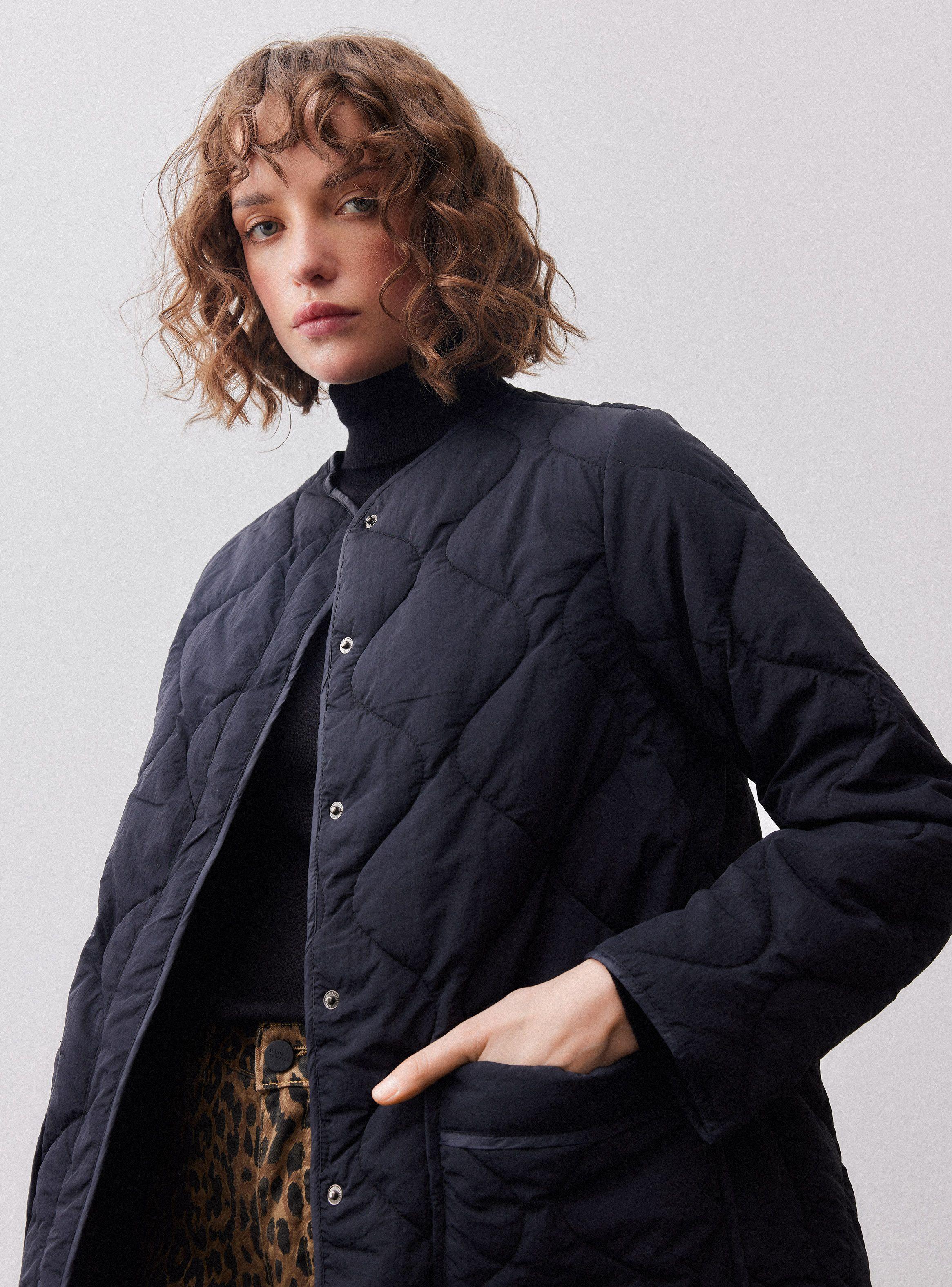 Parka Acolchada Recta Manga Larga-2