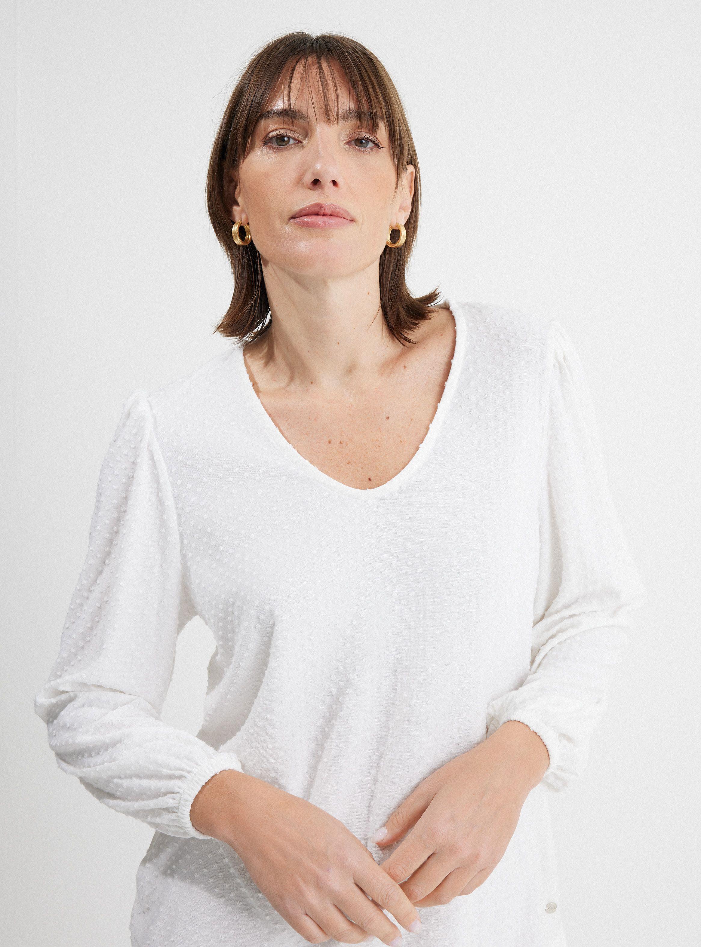 Polera Texturada Manga Obispo-2