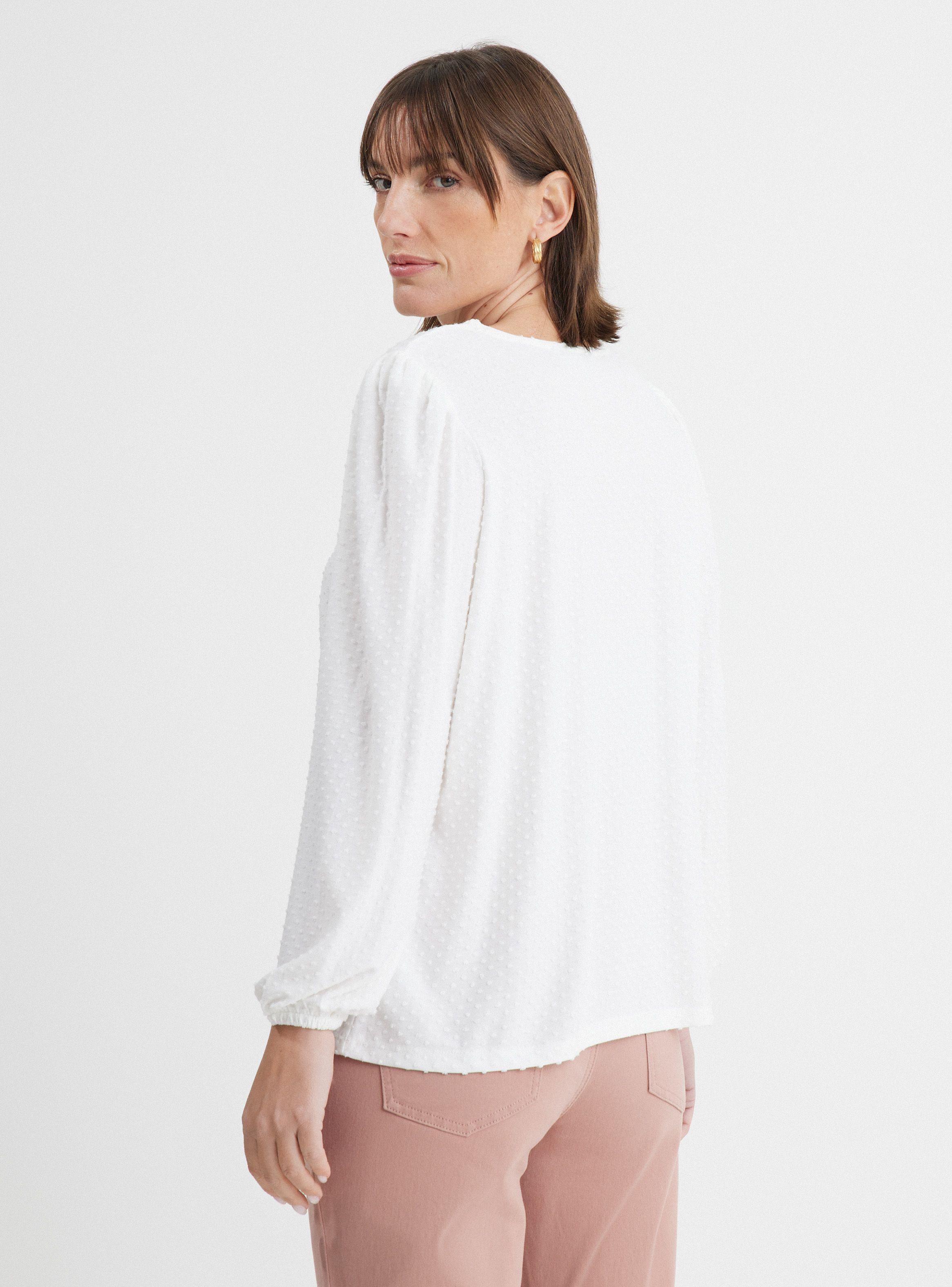 Polera Texturada Manga Obispo-1