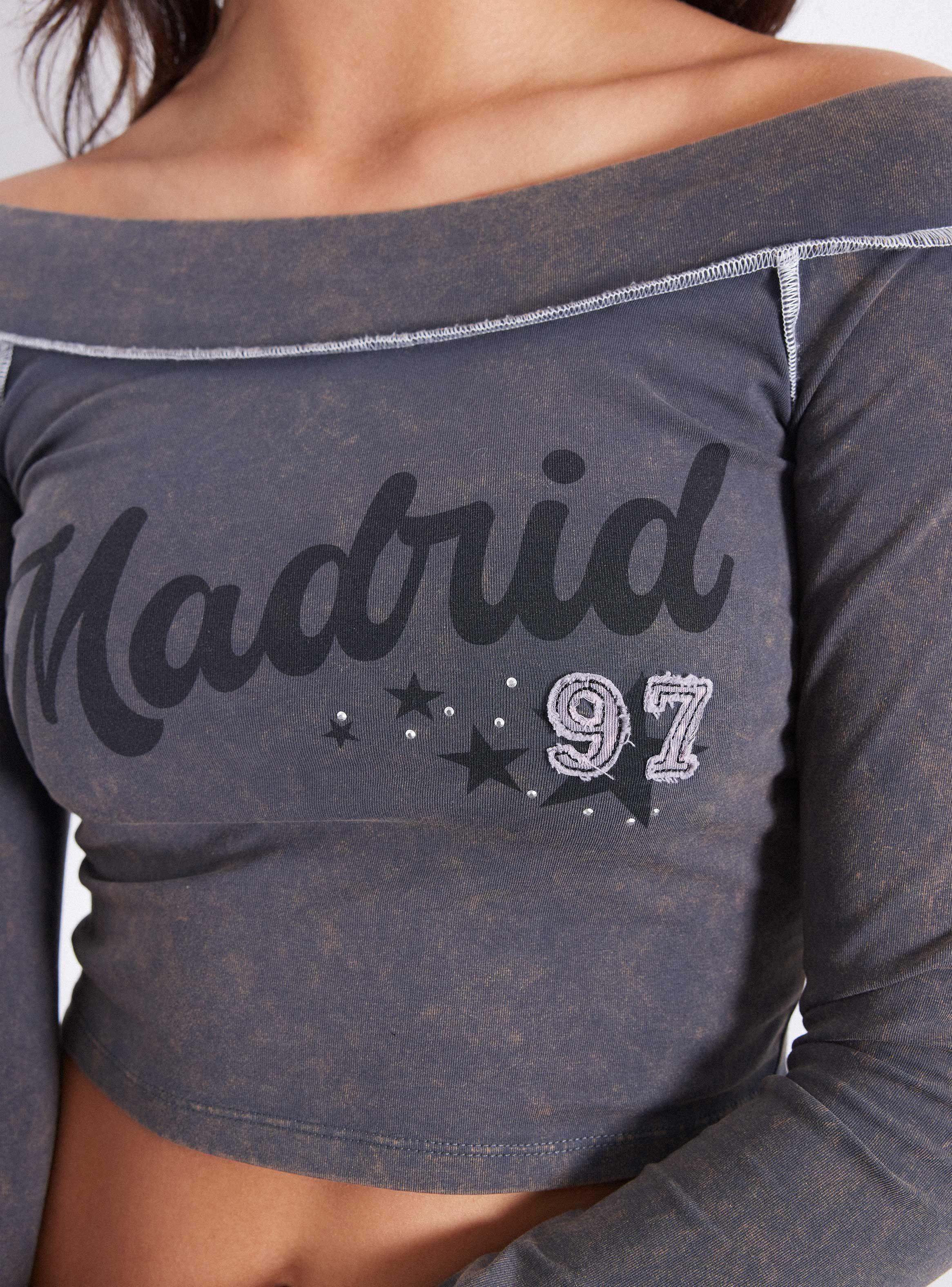 Polera Cuello Bardot Front Print-2