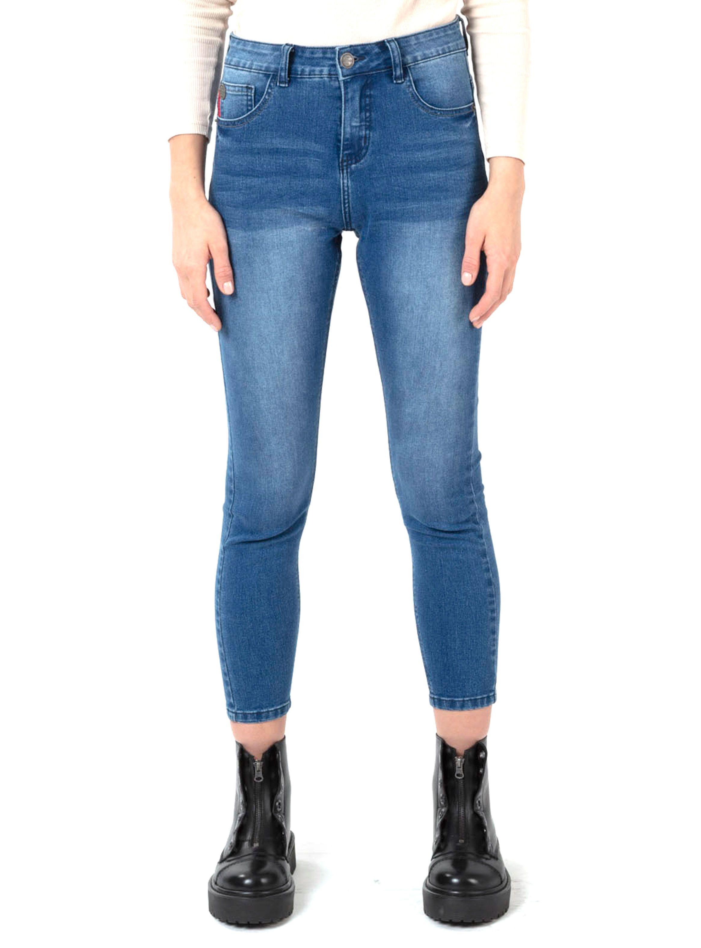 Jeans Kylie Tiro Alto Bordado En Bolsillos-0